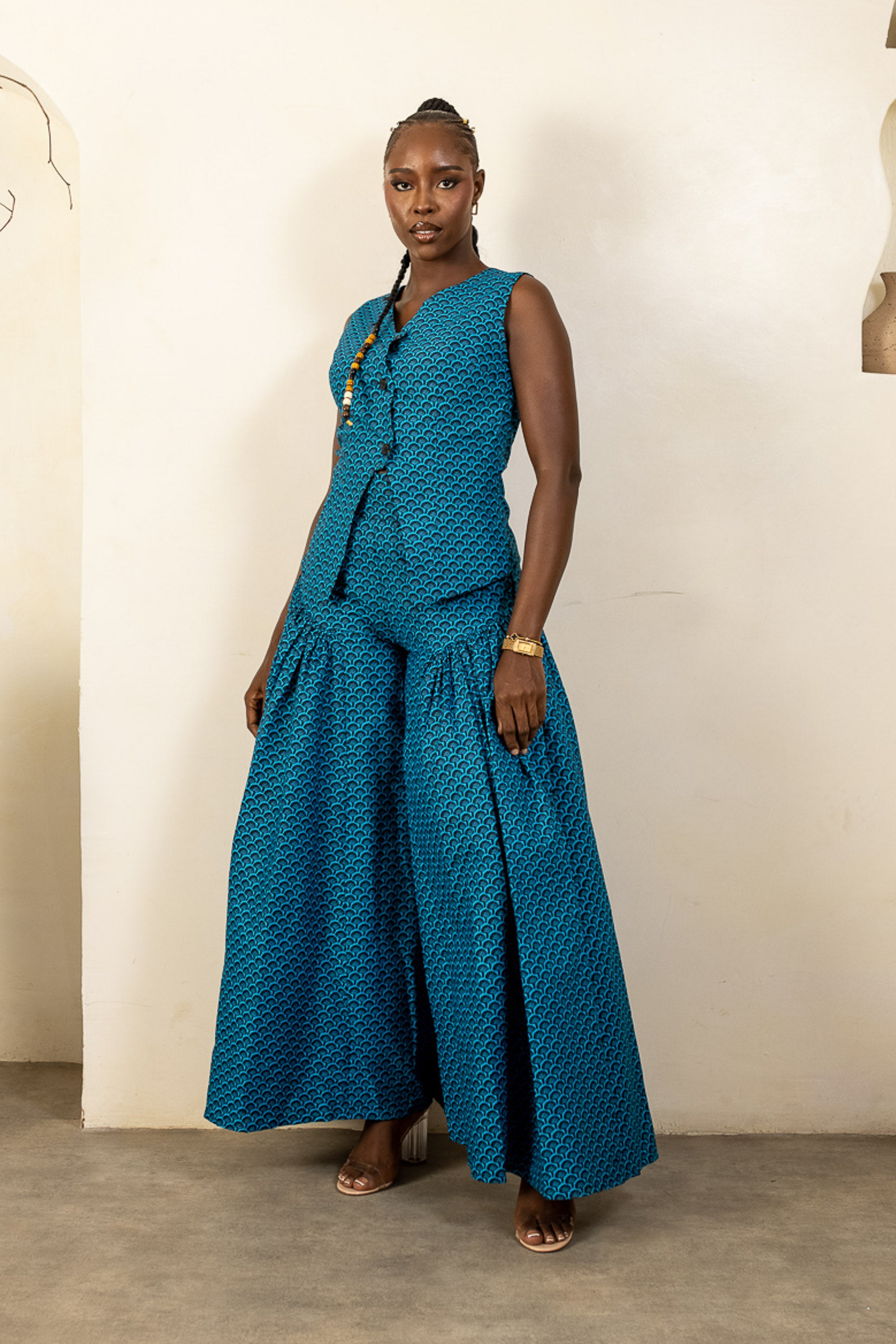 KAMSI Ankara Drop Waist Trousers - Women