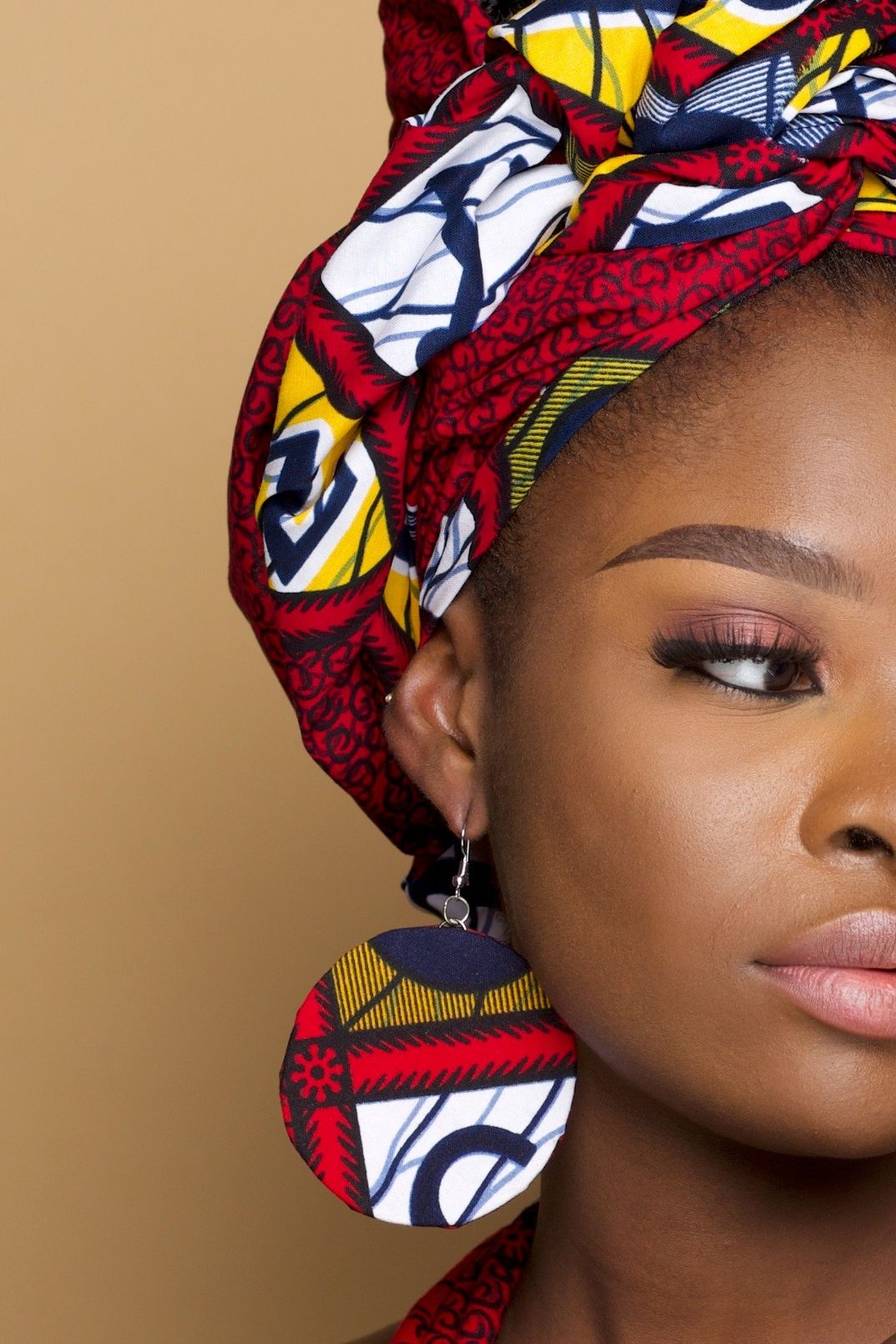 KASARACHI African Print Ankara Circle Earrings