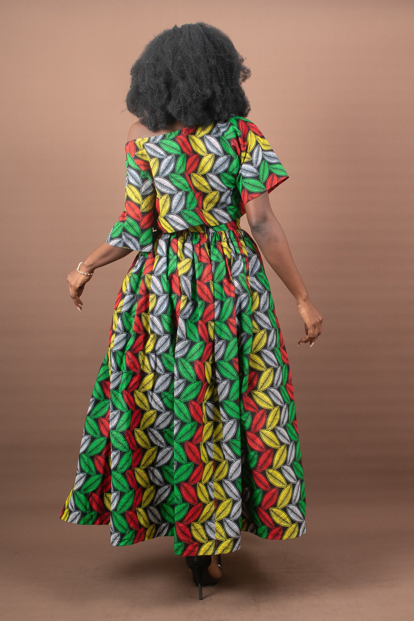 KEFIRAH African Print Ankara Maxi Skirt with Side Slit