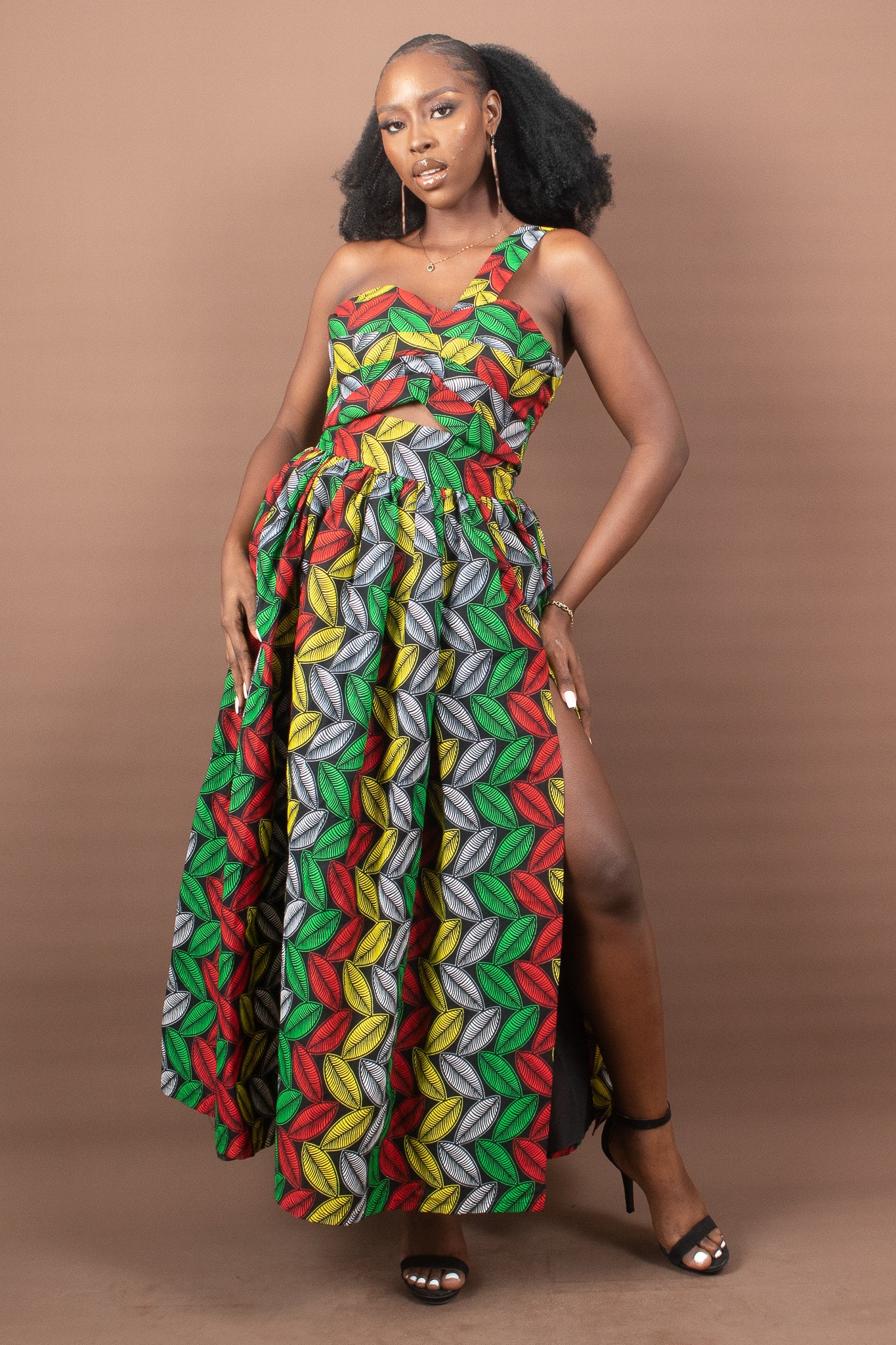 KEFIRAH African Print Ankara One Shoulder Crop Top