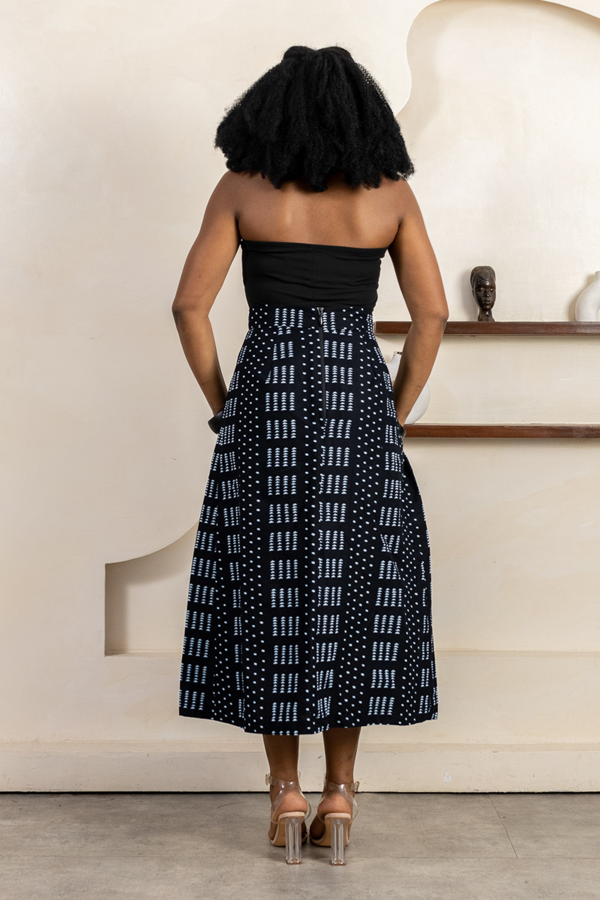 KELE Ankara Midi Apron Skirt - Women