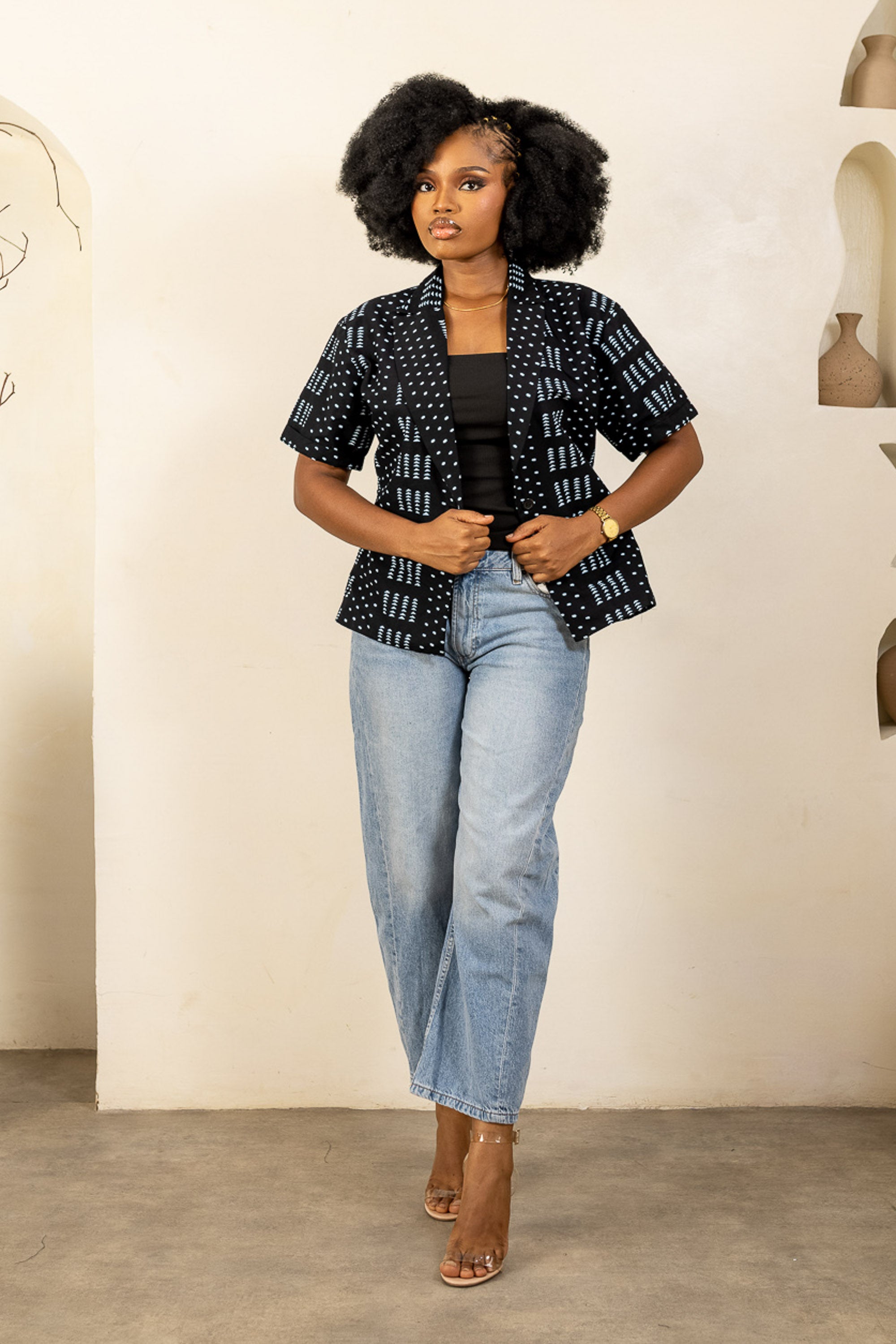 KELE Ankara Shirt Jacket - Women in ankara print, handcrafted in Nigeria by Naborhi
