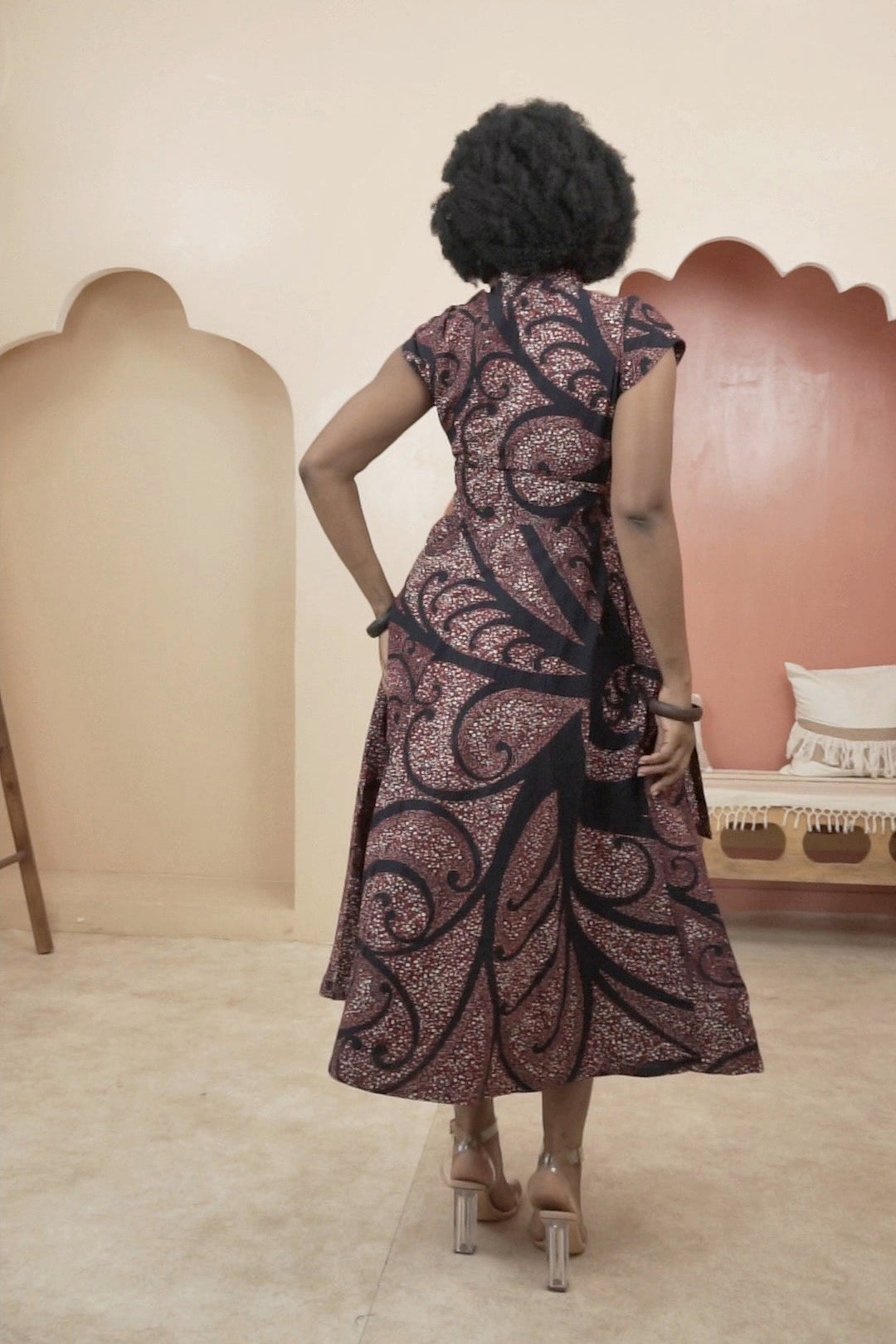 KERHI Ankara Midi Shirt Dress - Women
