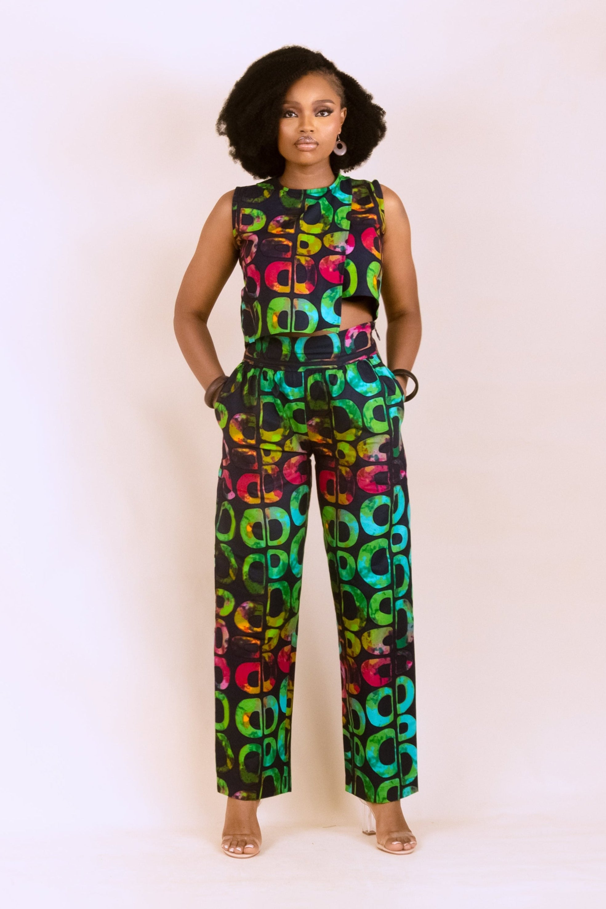 KESANDU – Ankara African Print Wide Crop Pants