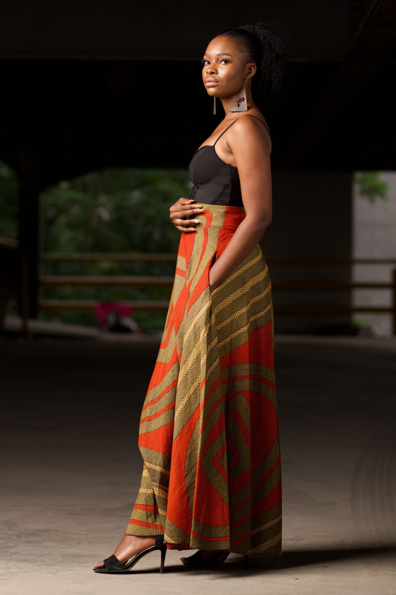 ALERO African Print Maxi Skirt