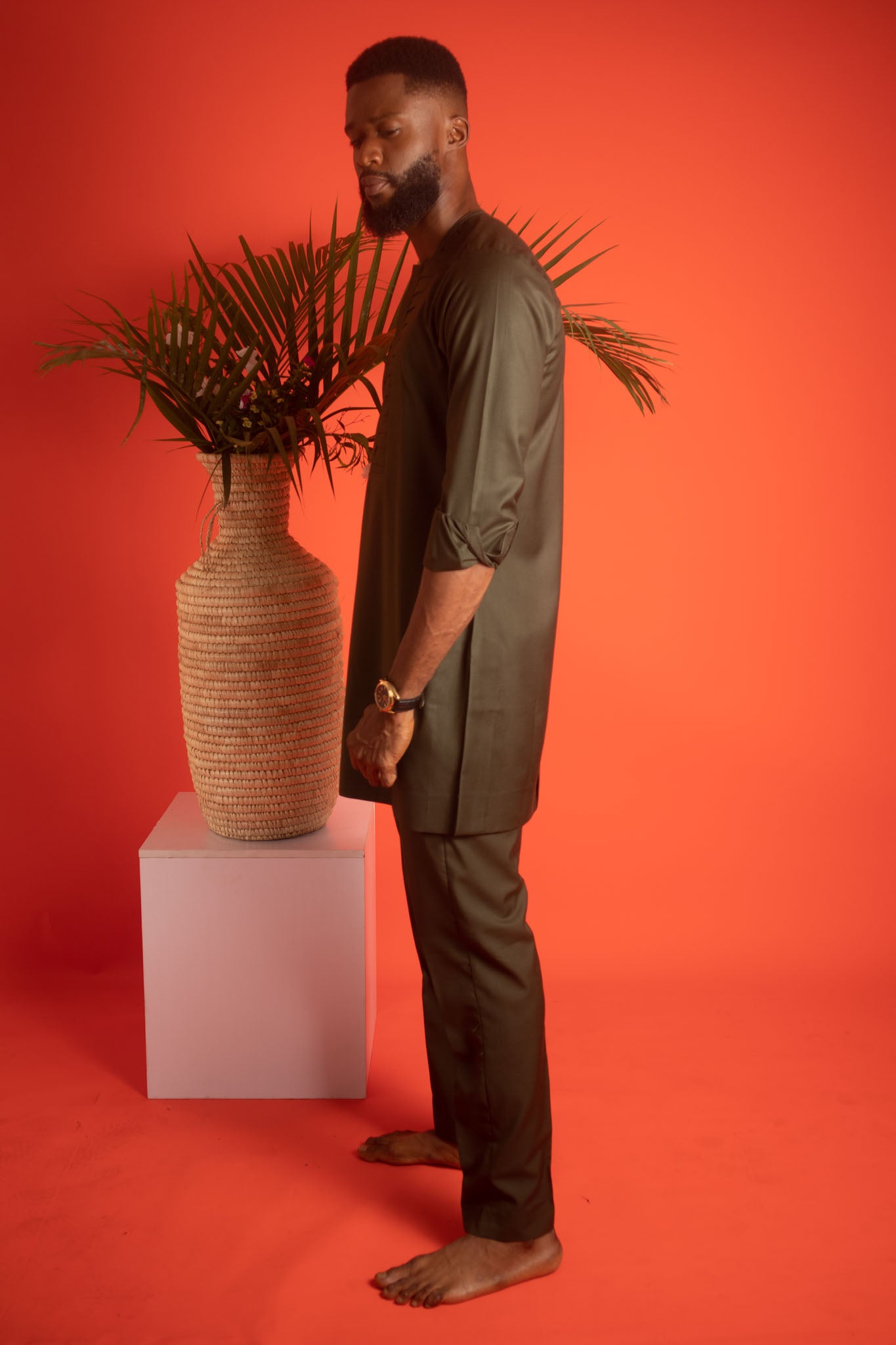 BWANA African Suit, Khaki Green