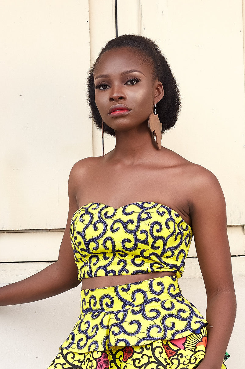 emerald green wedding guest dress plus size LULU Ankara Crop Top