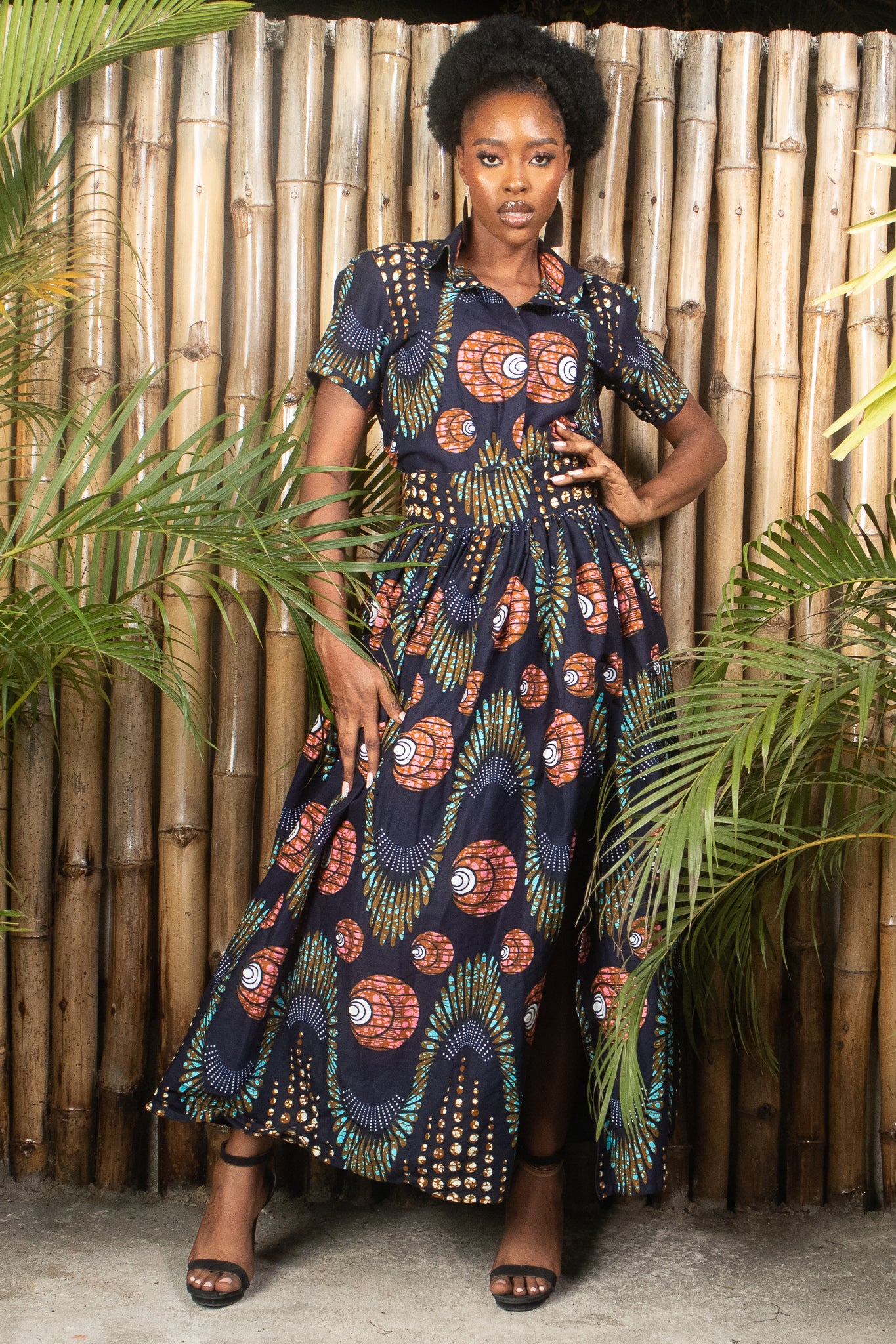 MALIA African Print Short Sleeve Shirt