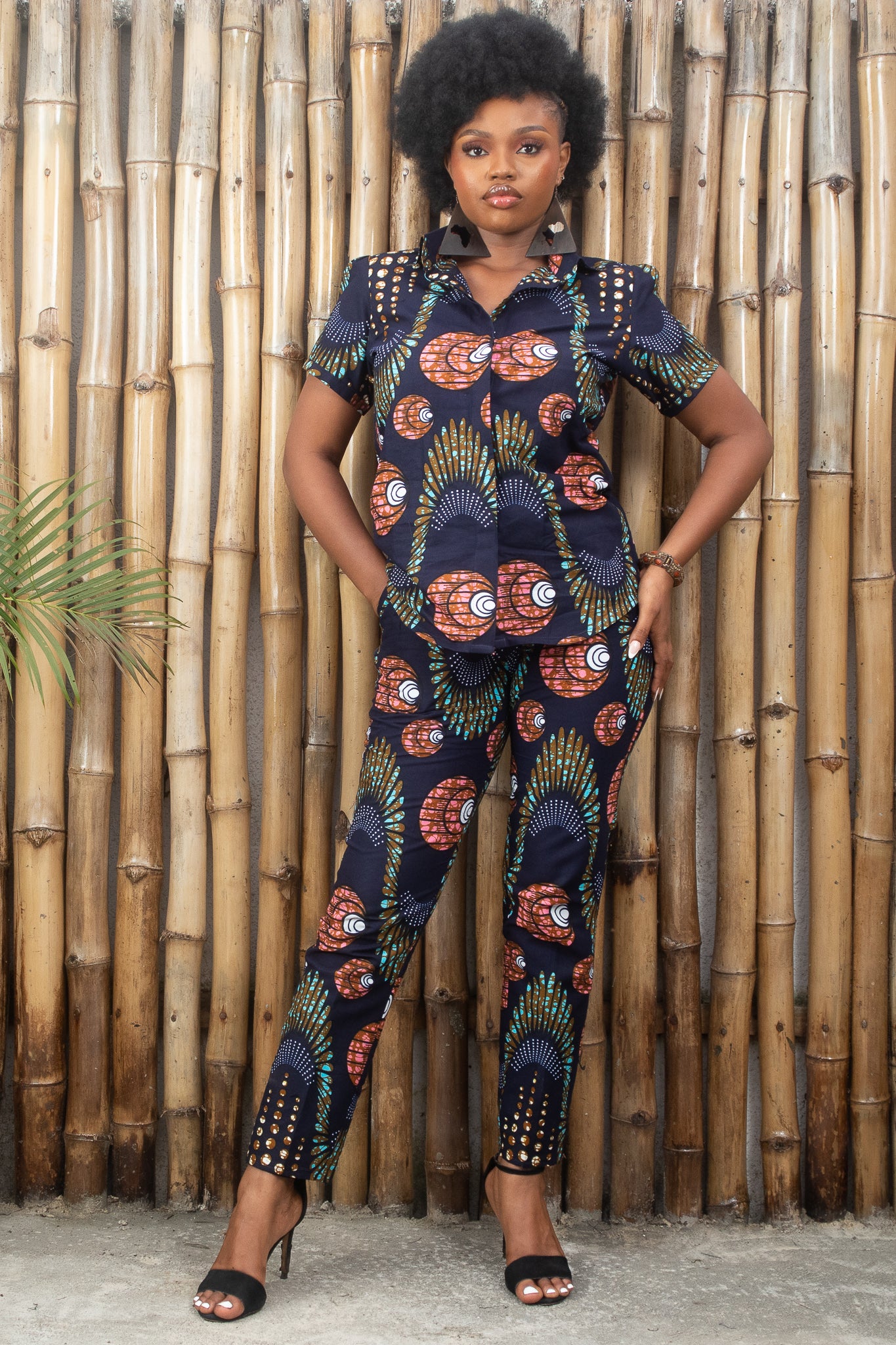 MALIA African Print Short Sleeve Shirt