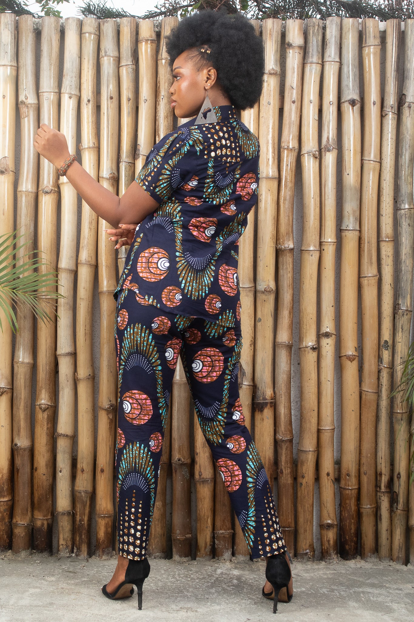 MALIA African Print Short Sleeve Shirt