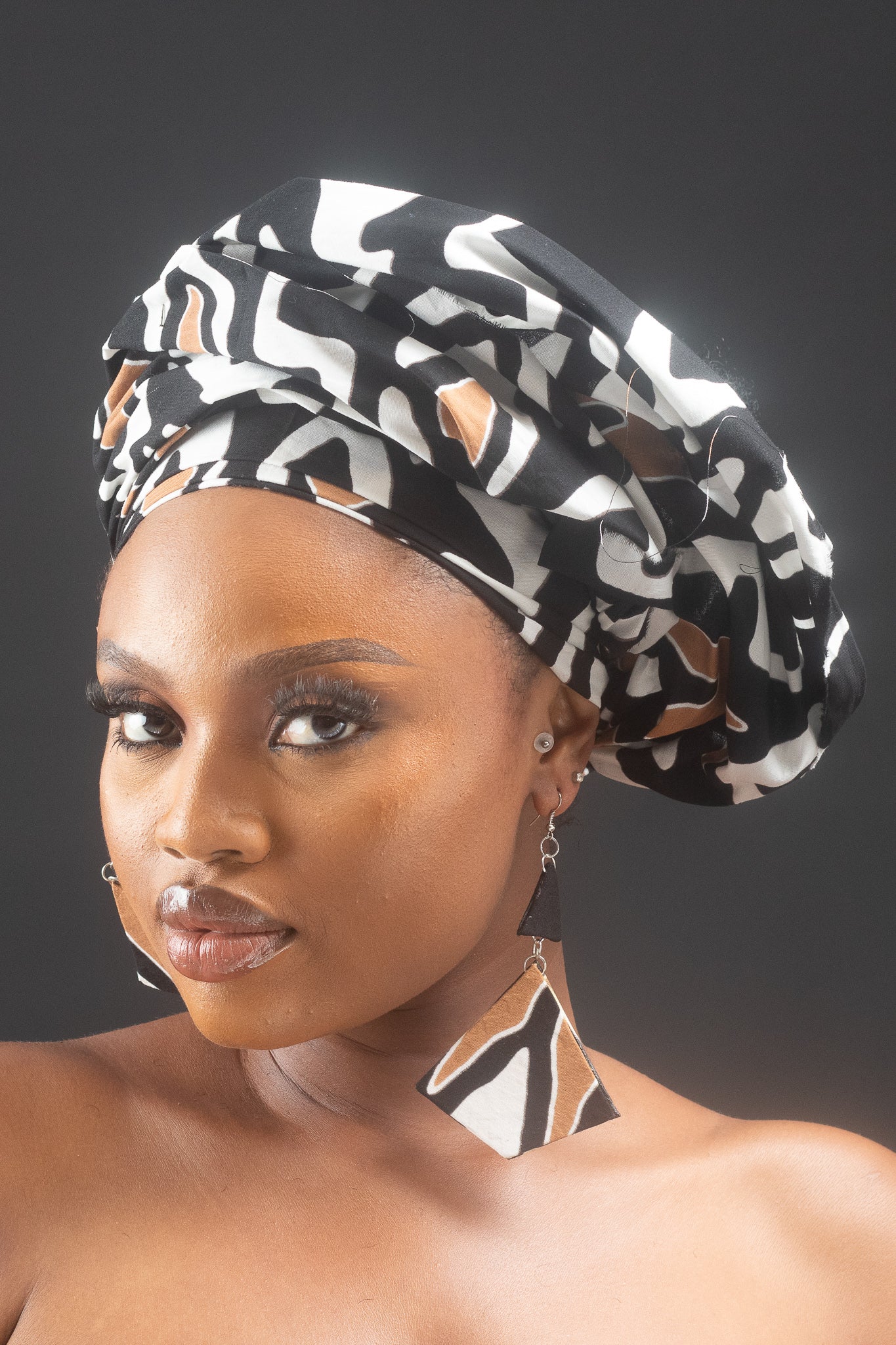 MFON African Print Ankara Diamond Earrings