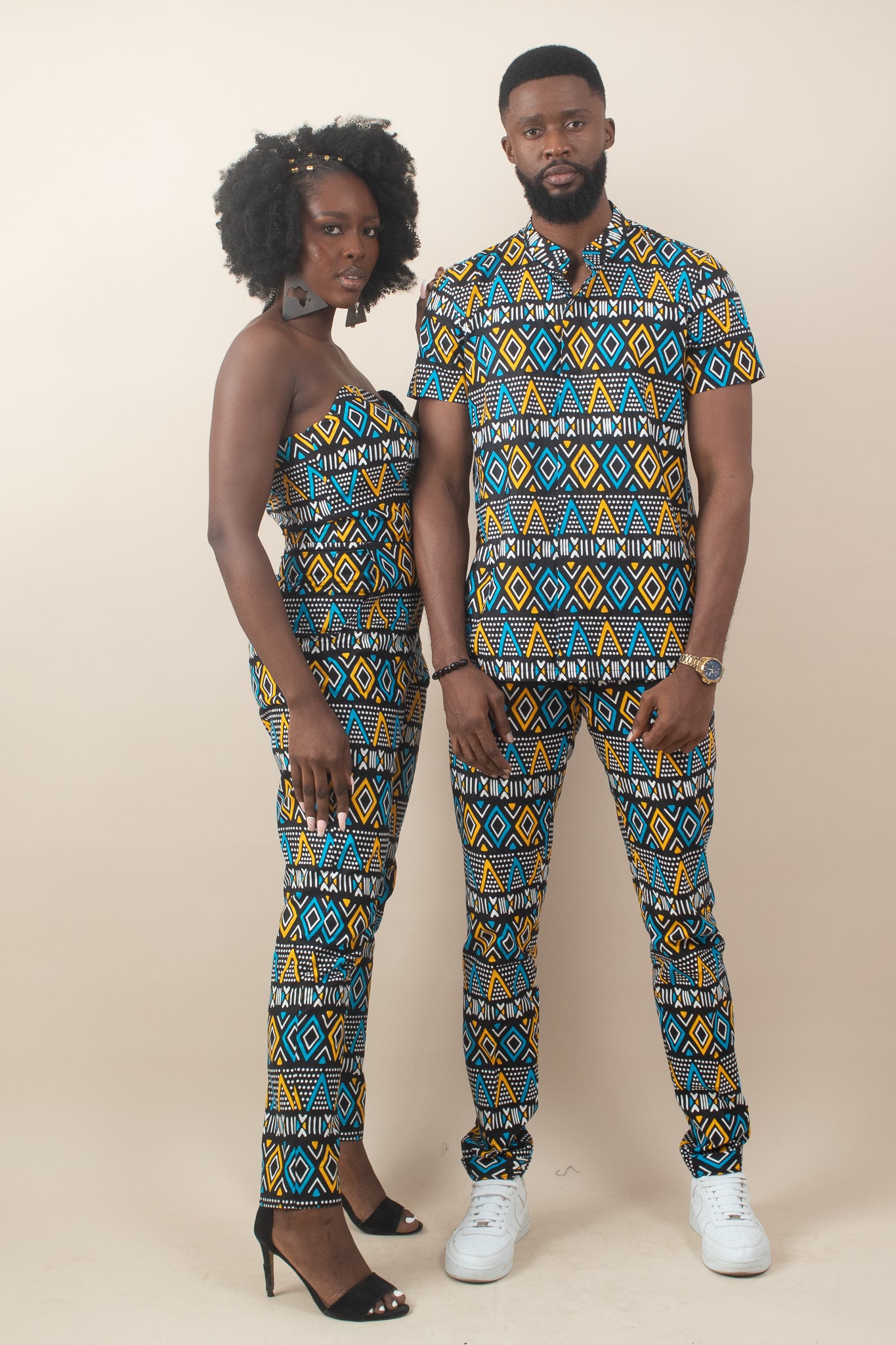 NABIL African Print Ankara Short Sleeve Shirt