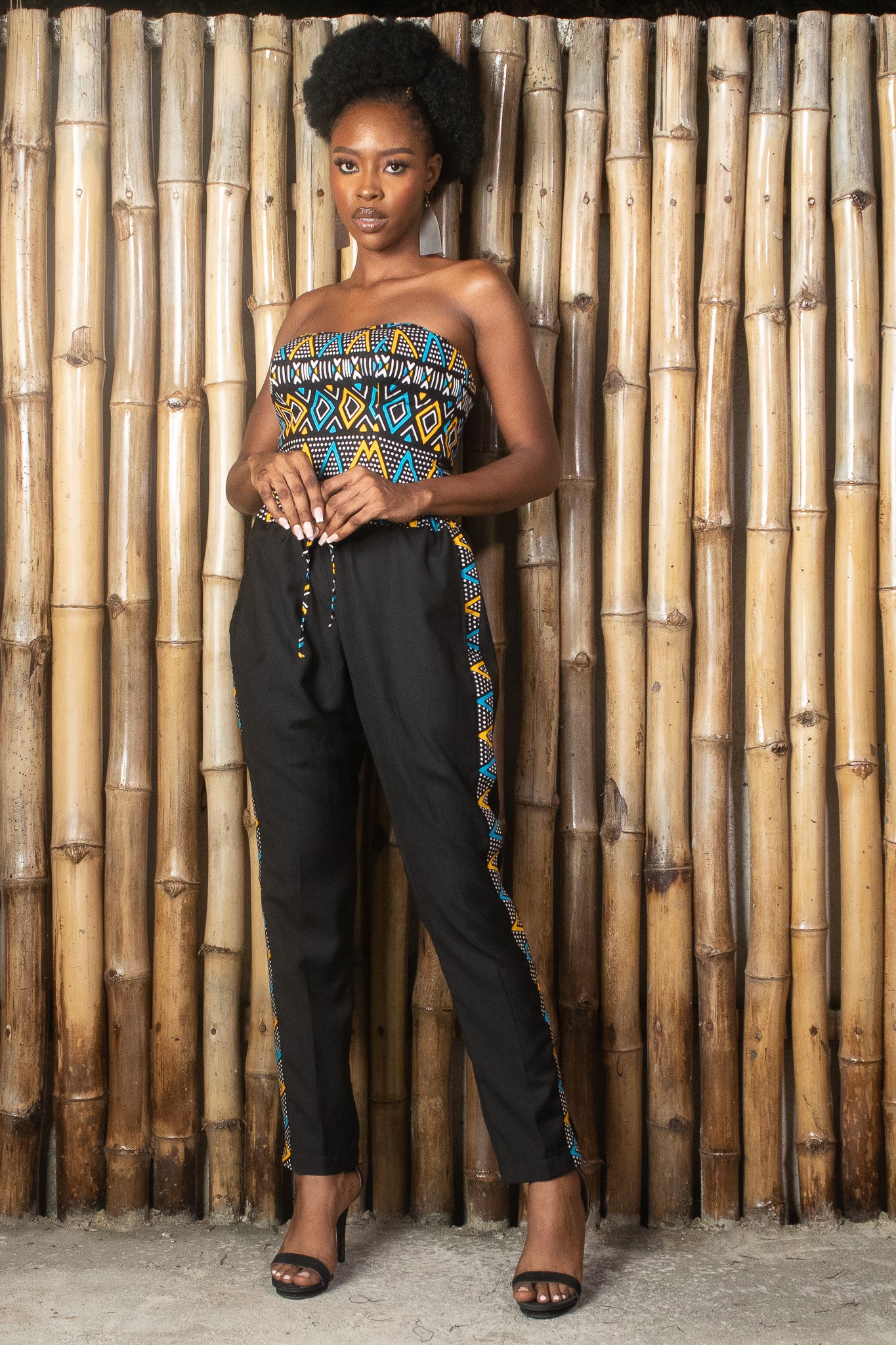NABIL African Print Ankara Strapless Top
