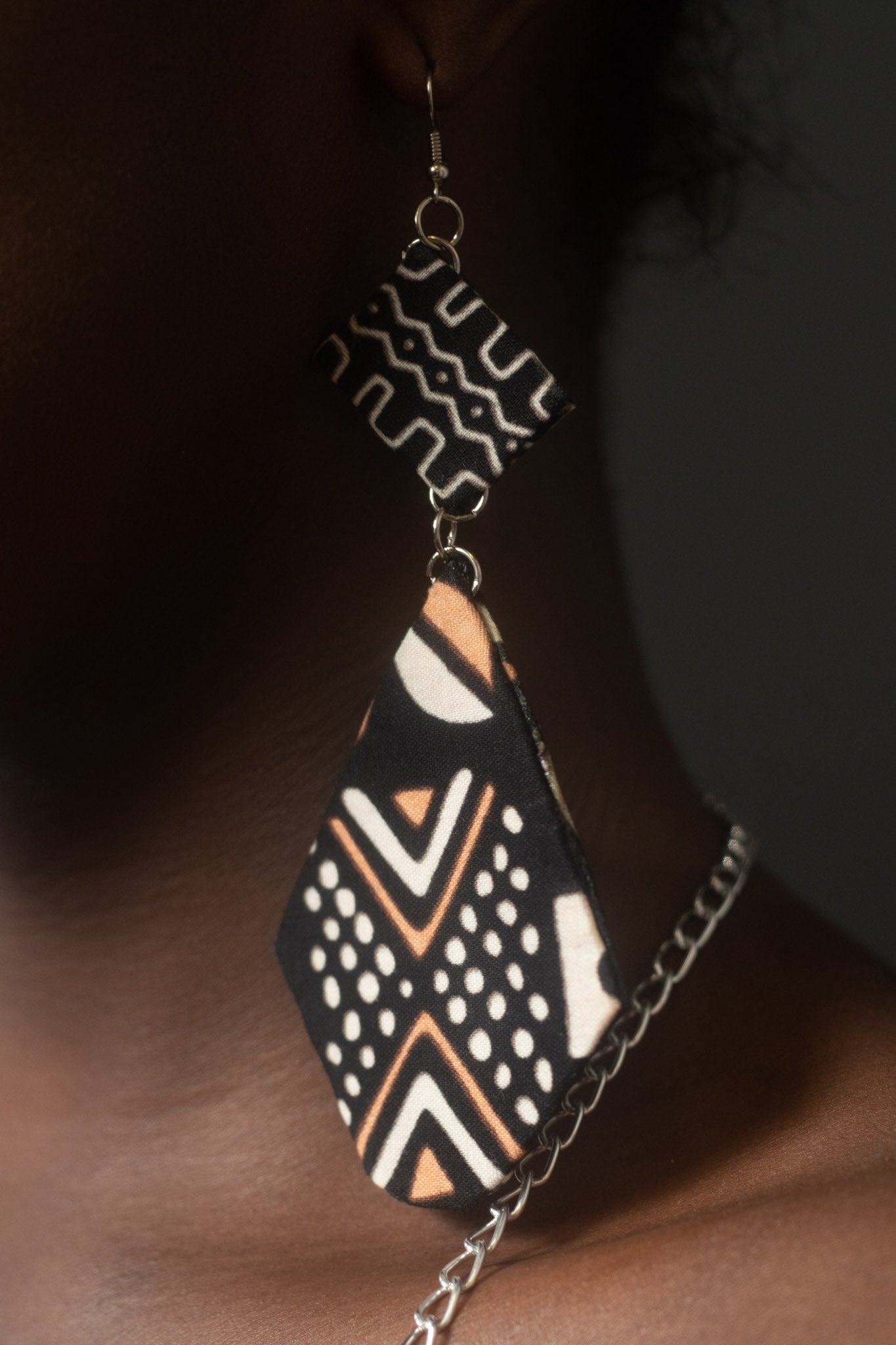 NANA African Print Ankara Diamond Earrings