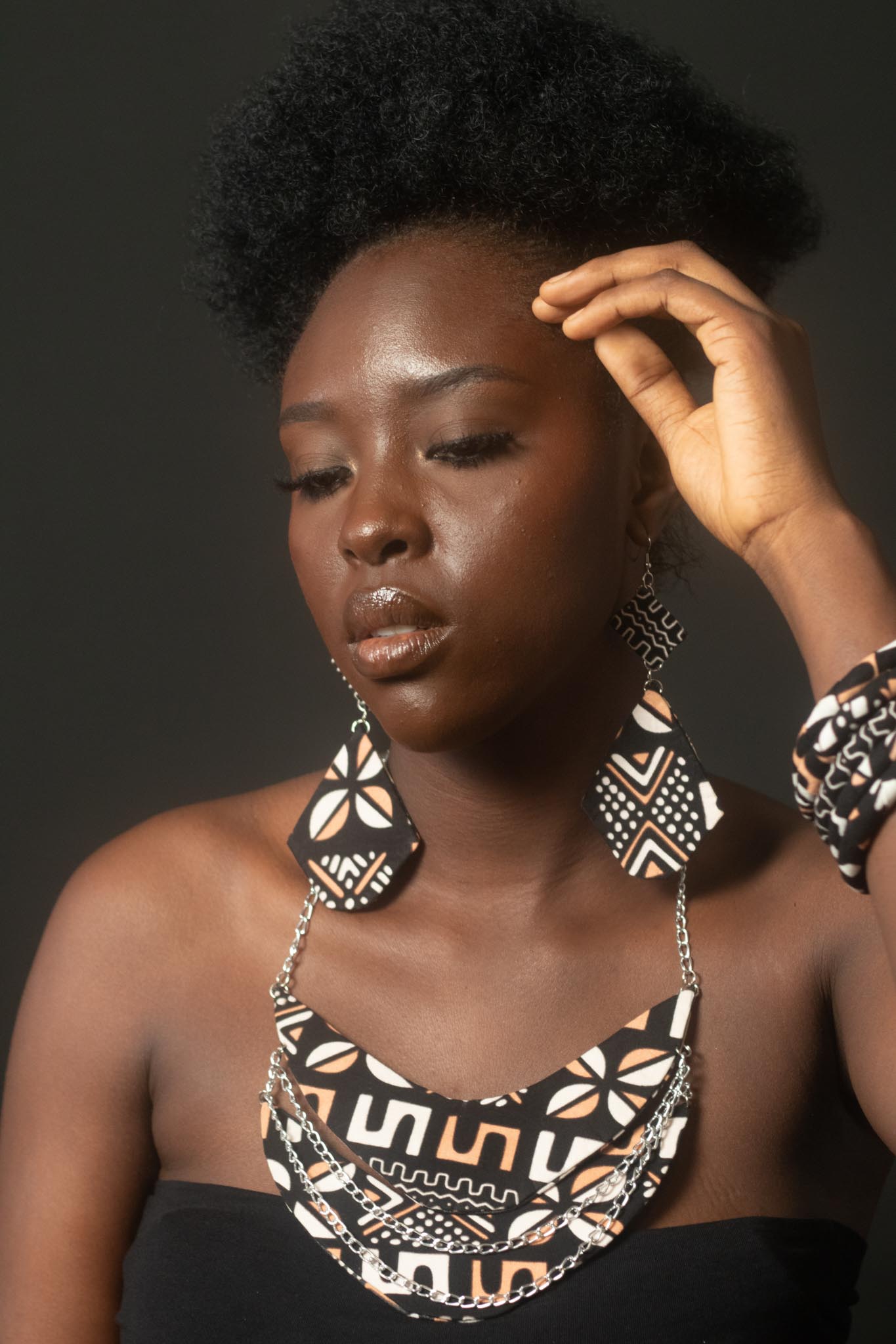 NANA African Print Ankara Diamond Earrings