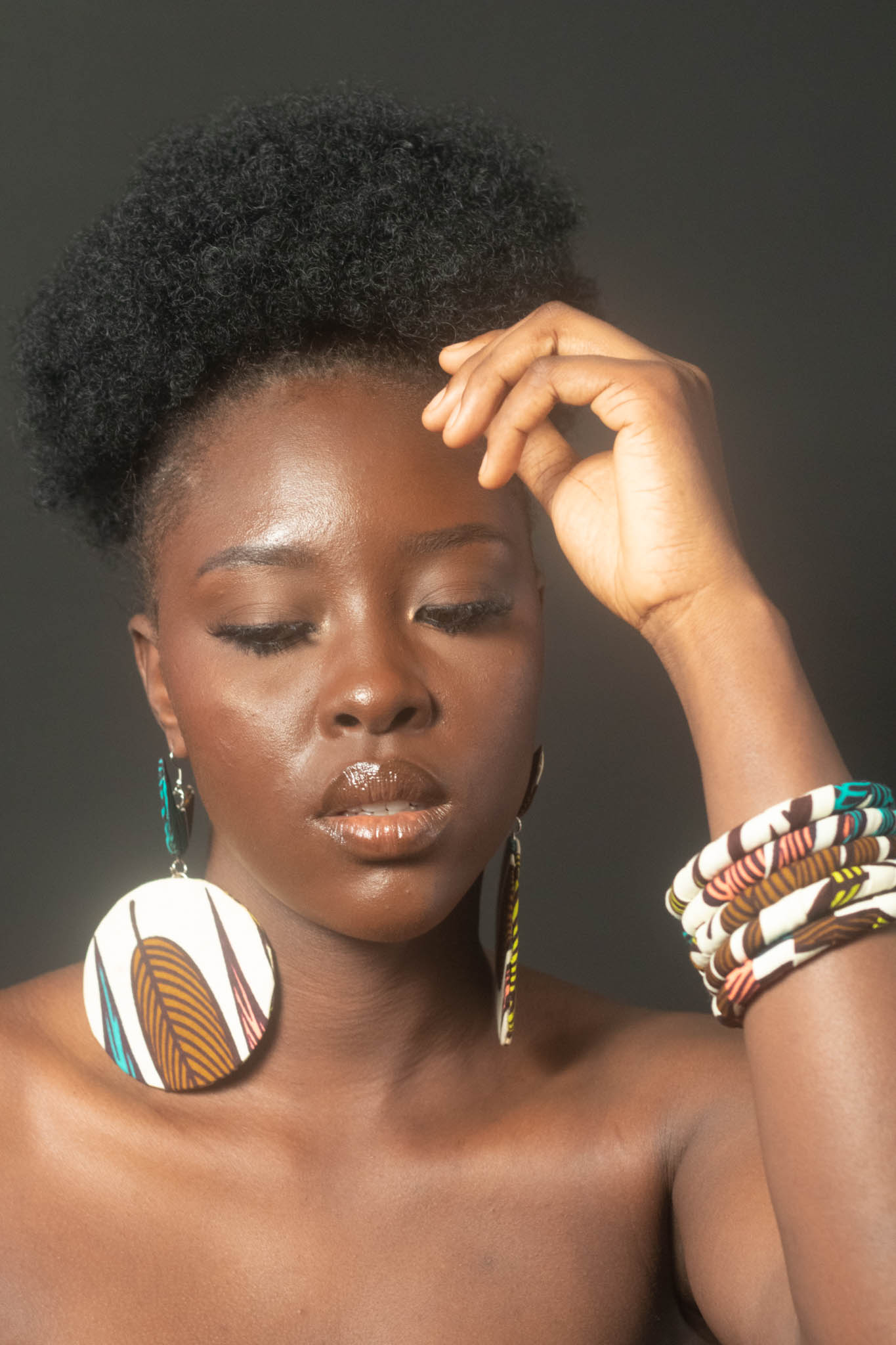 NEVAEH African Print Ankara Circle Earrings