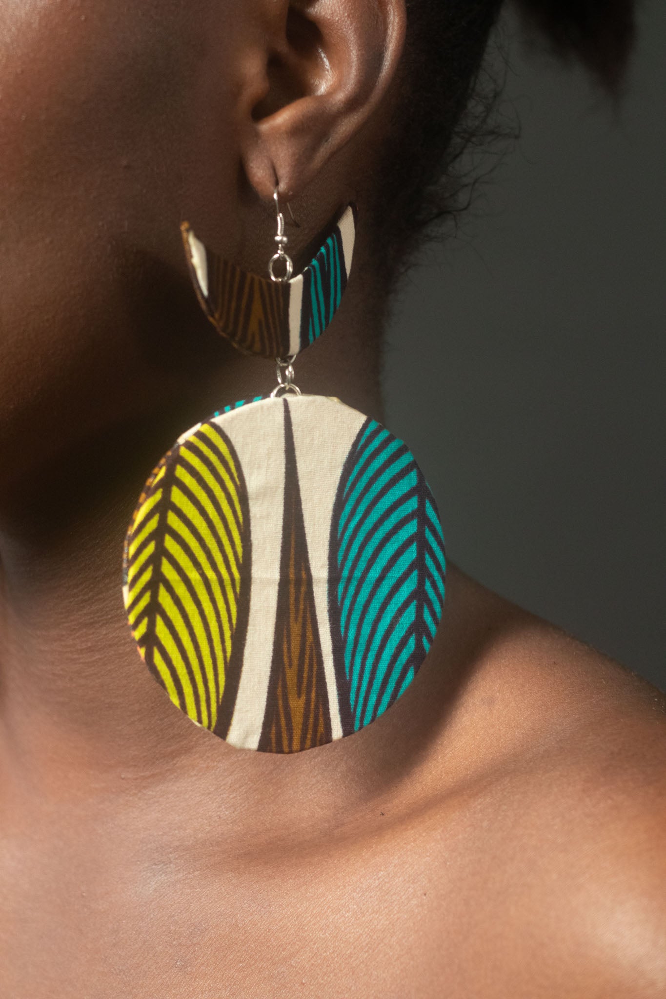 NEVAEH African Print Ankara Circle Earrings