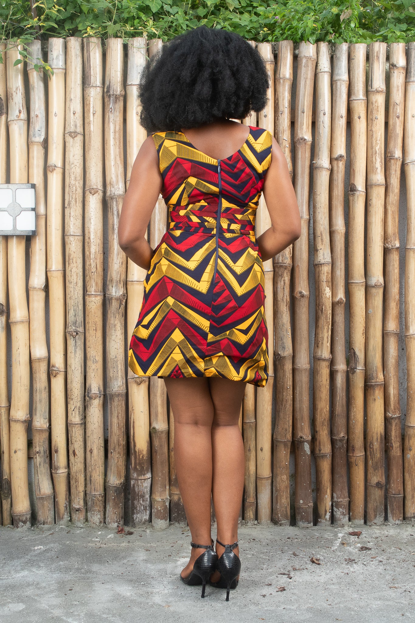 NKEM African Print Ankara Mini Wrap Dress