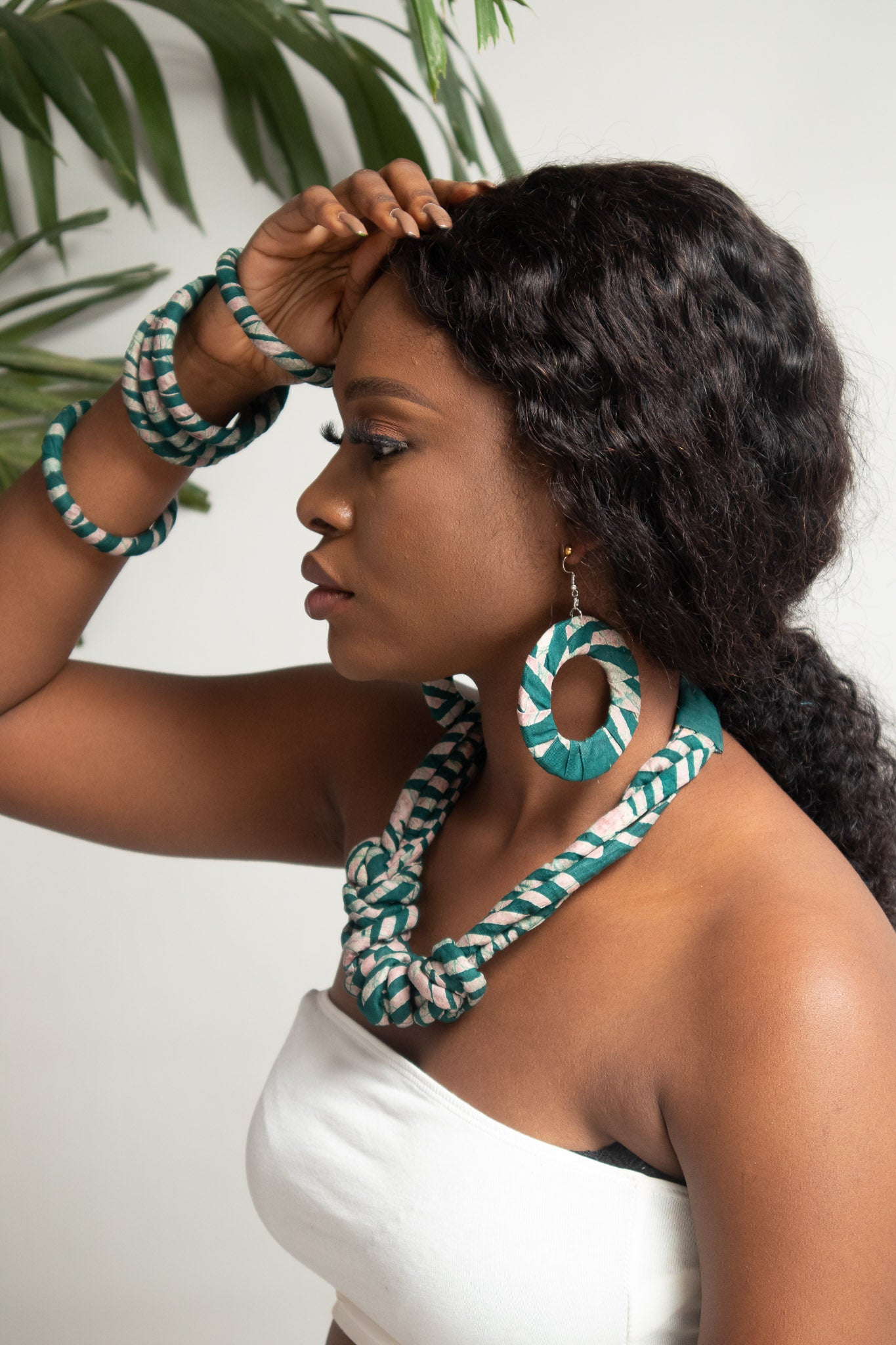 NOMUSA African Batik Hoop Earrings