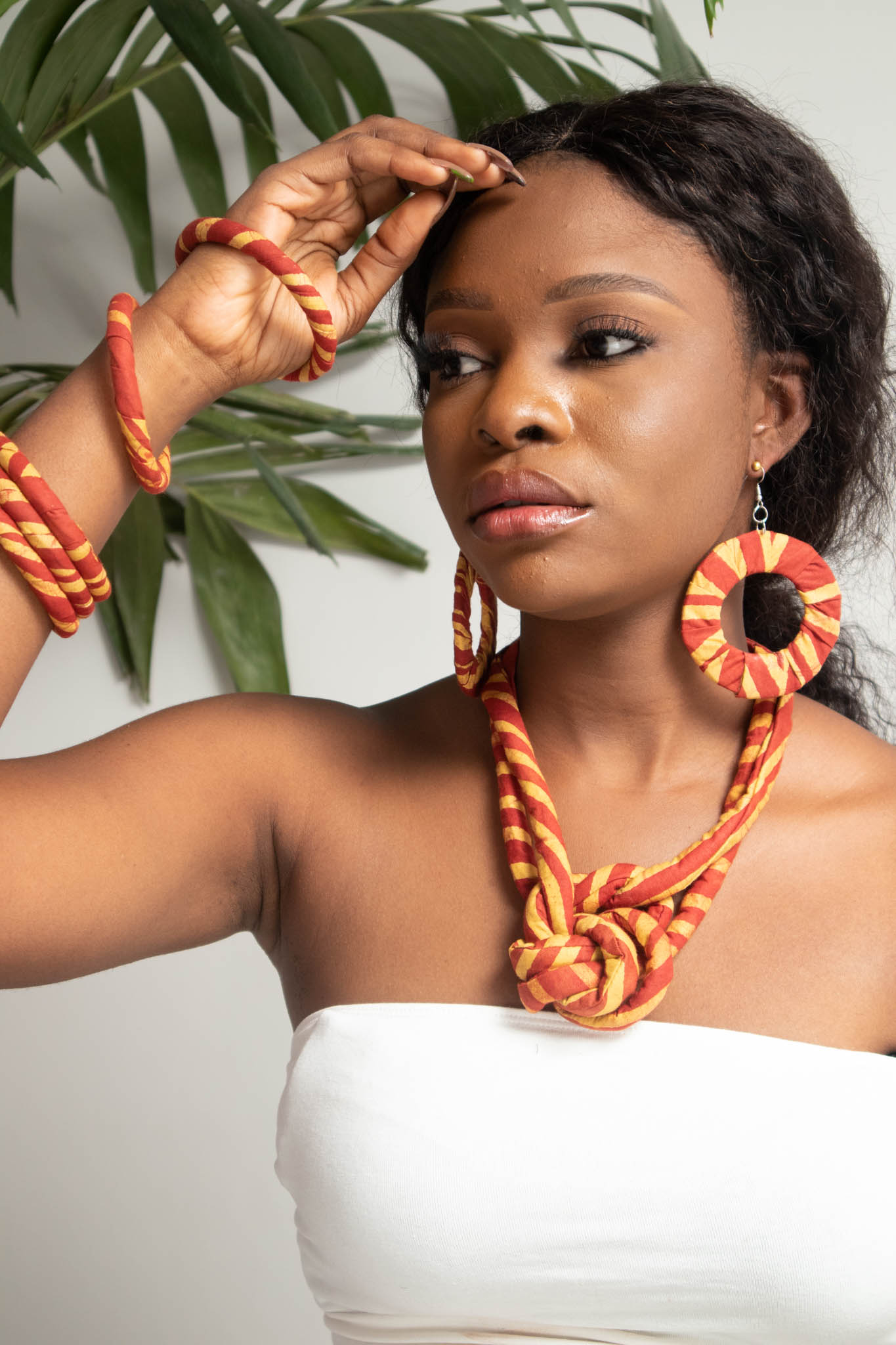 OBIOMA African Batik Knot Front Necklace