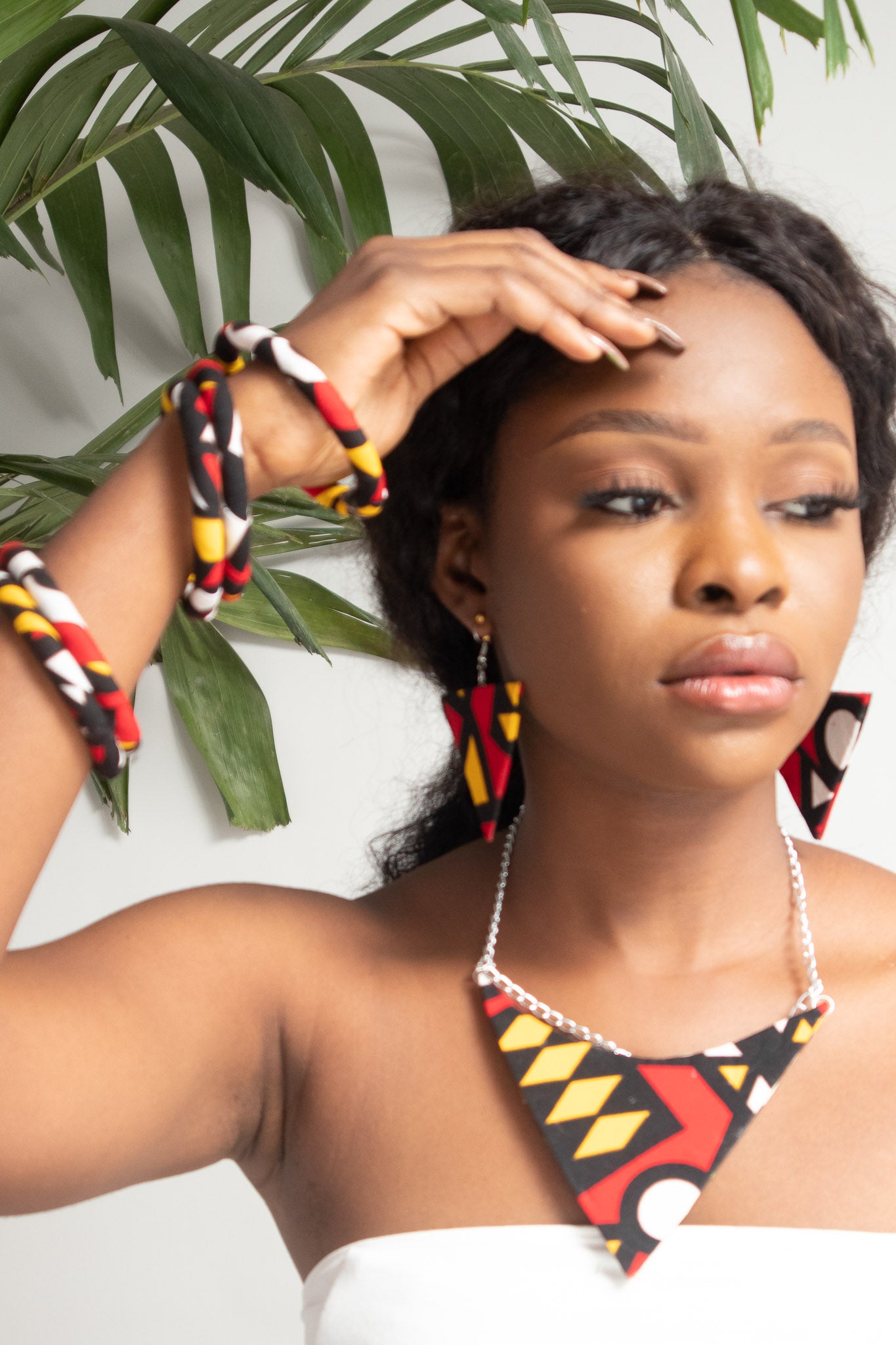 OKIMMA African Print Ankara Triangle Necklace