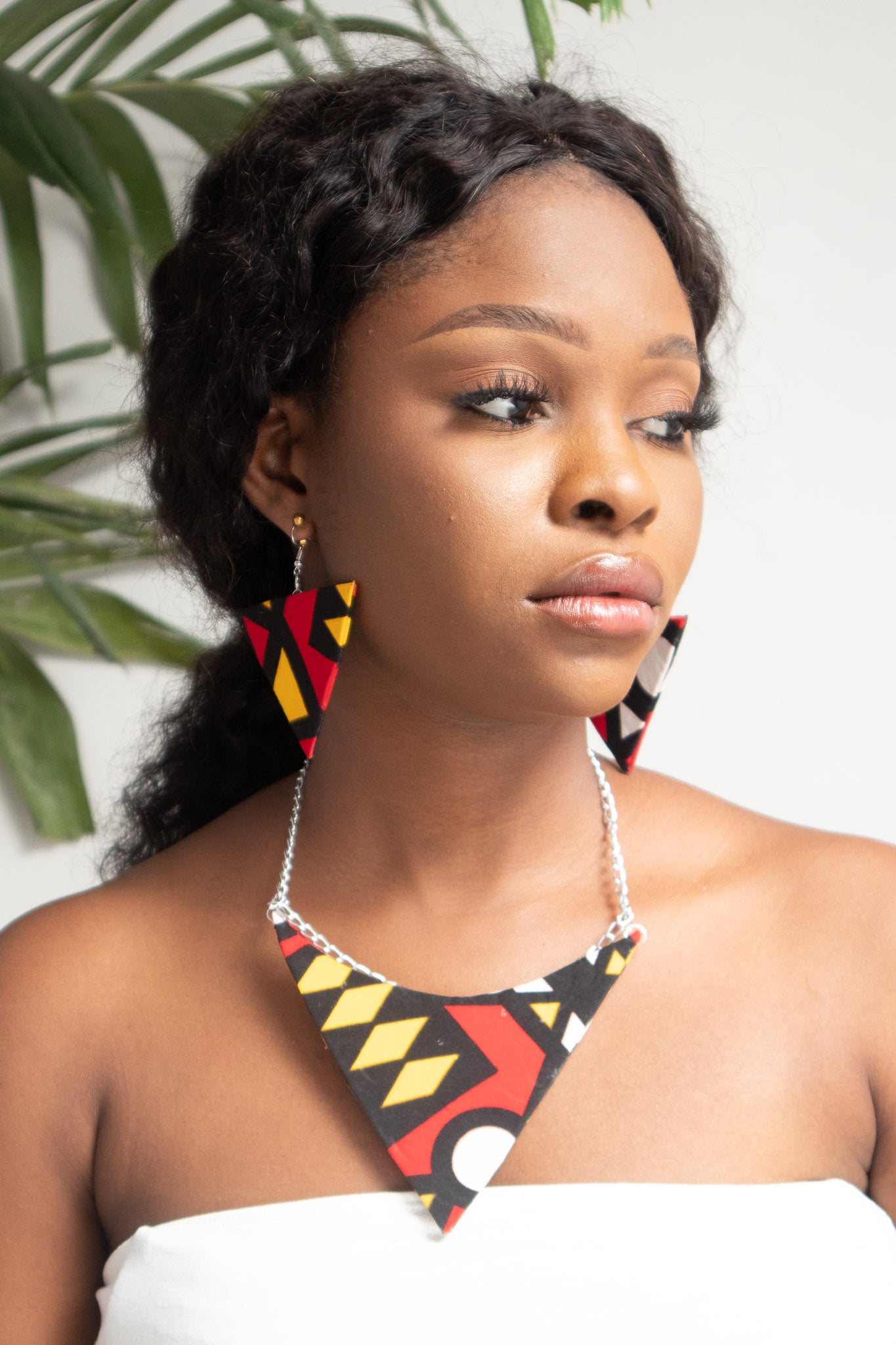 OKIMMA African Print Ankara Triangle Necklace