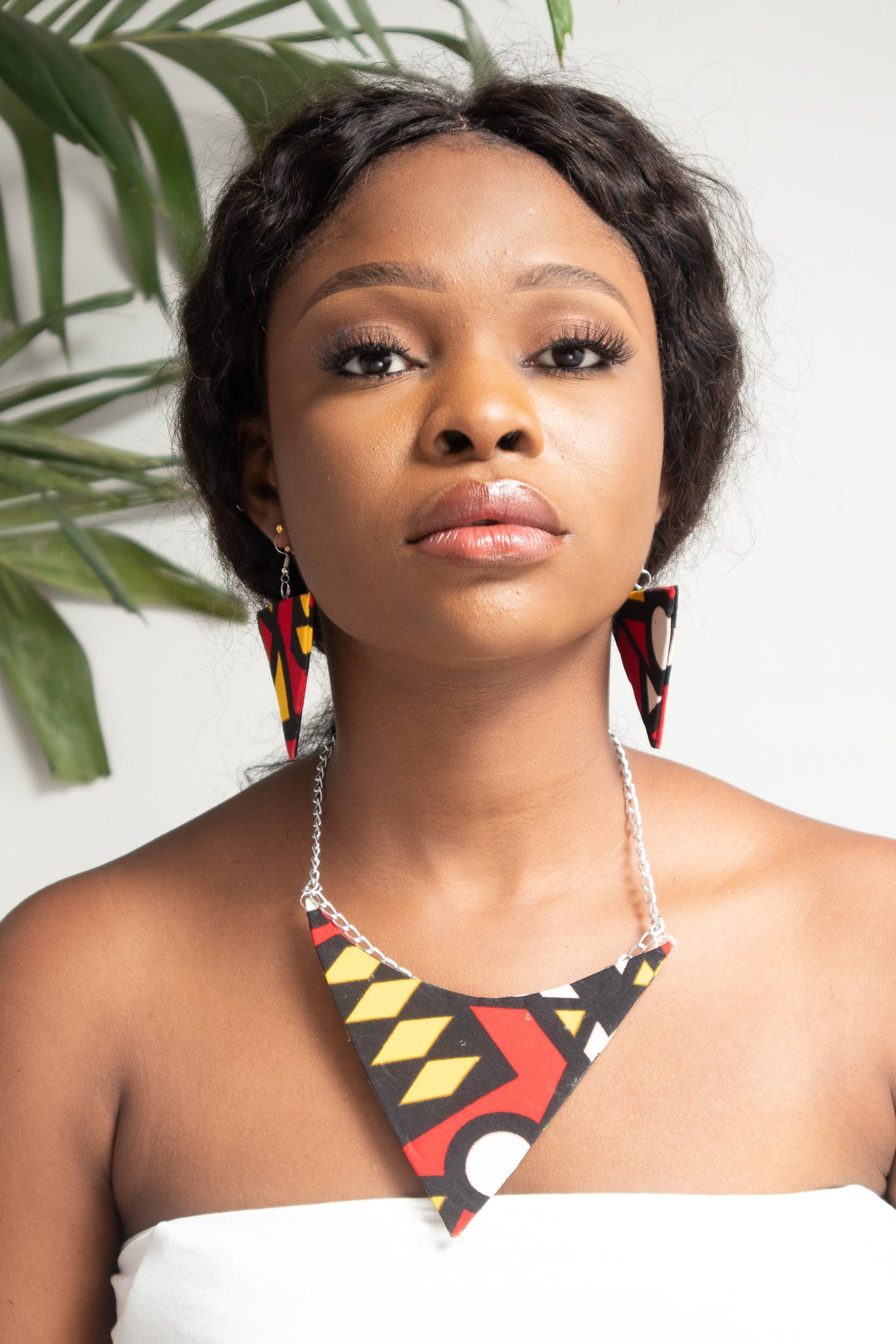 OKIMMA African Print Ankara Triangle Necklace