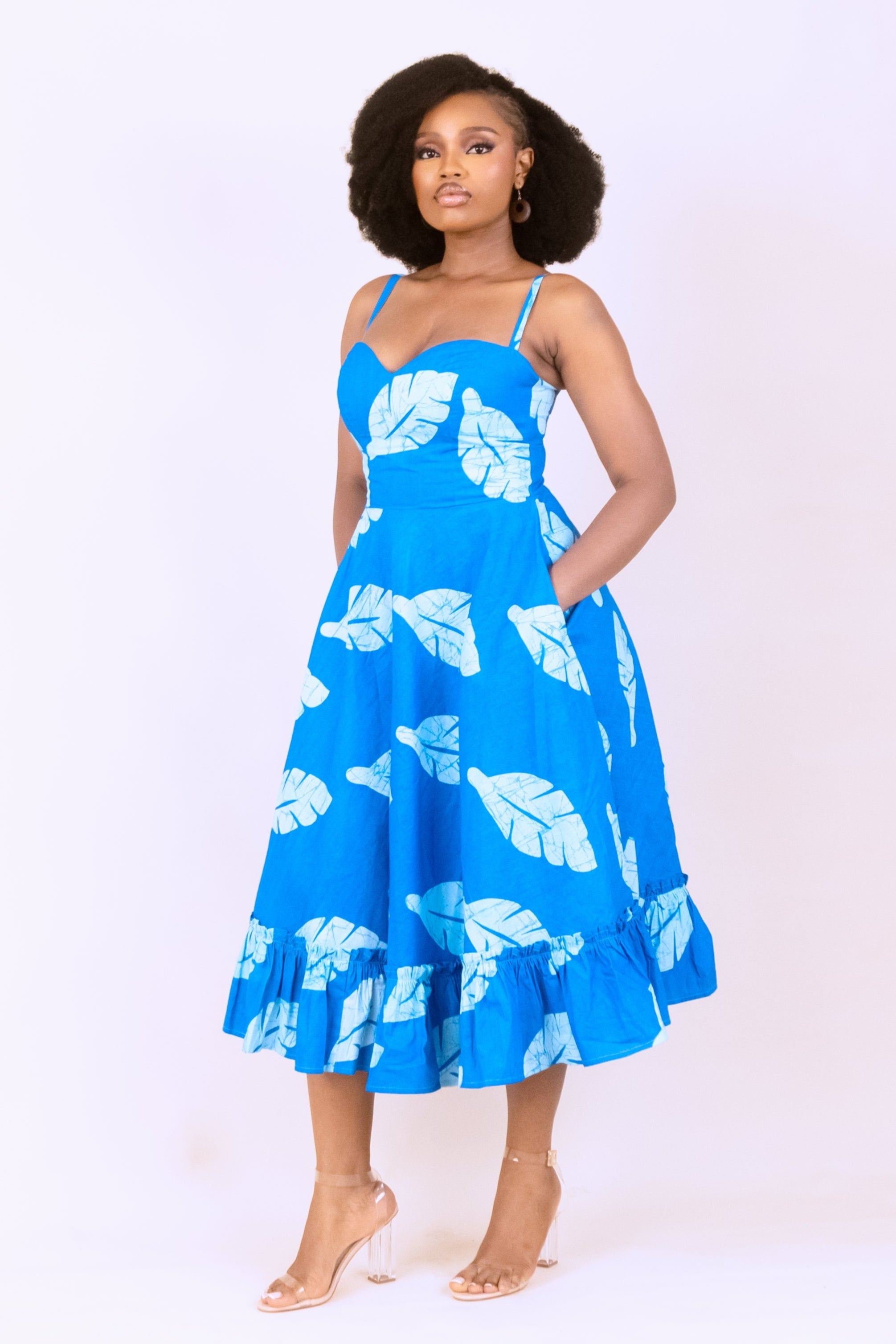 RUWA – Ankara African Print Midi Summer Dress