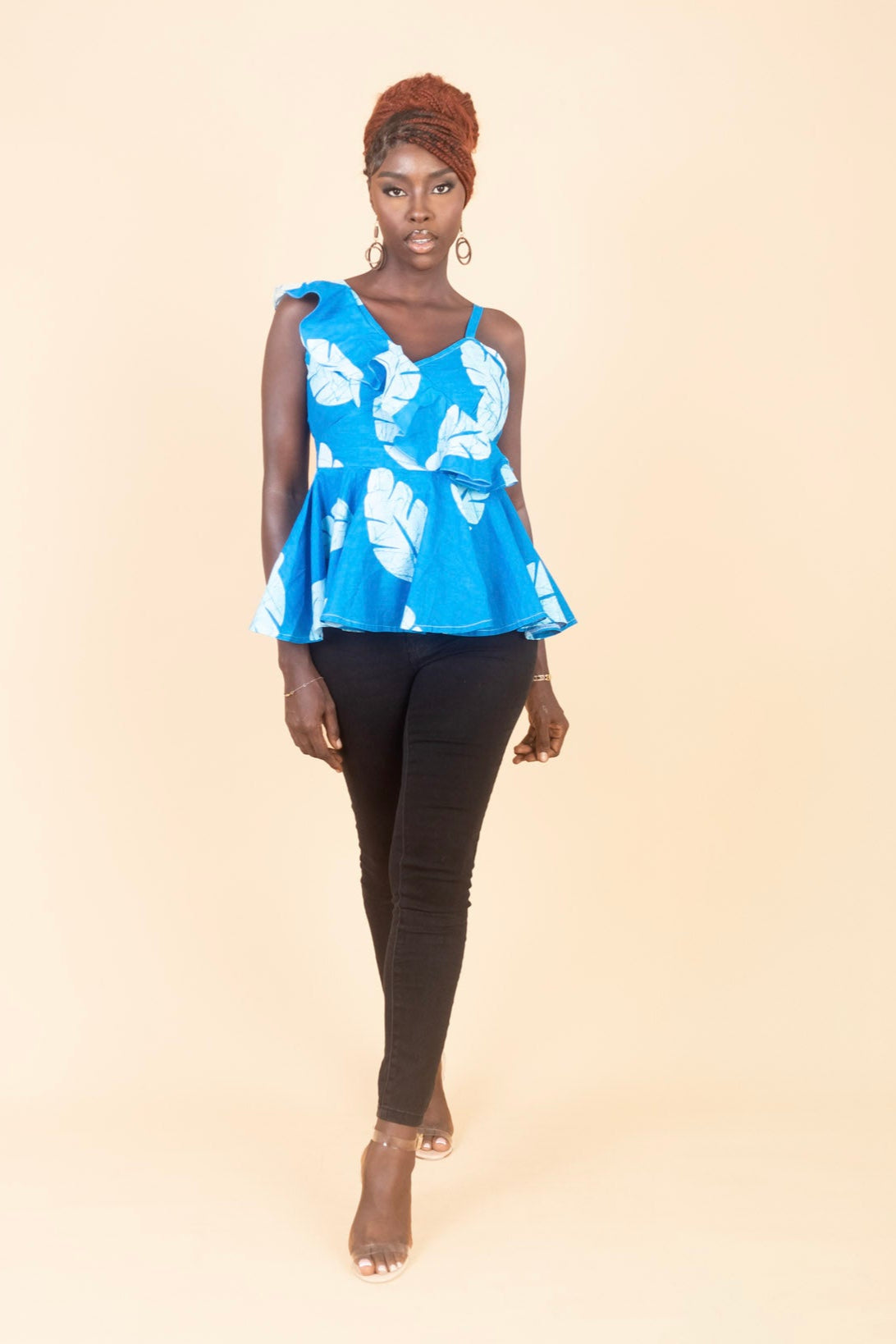 RUWA Ankara One Shoulder Top — African print top by Naborhi