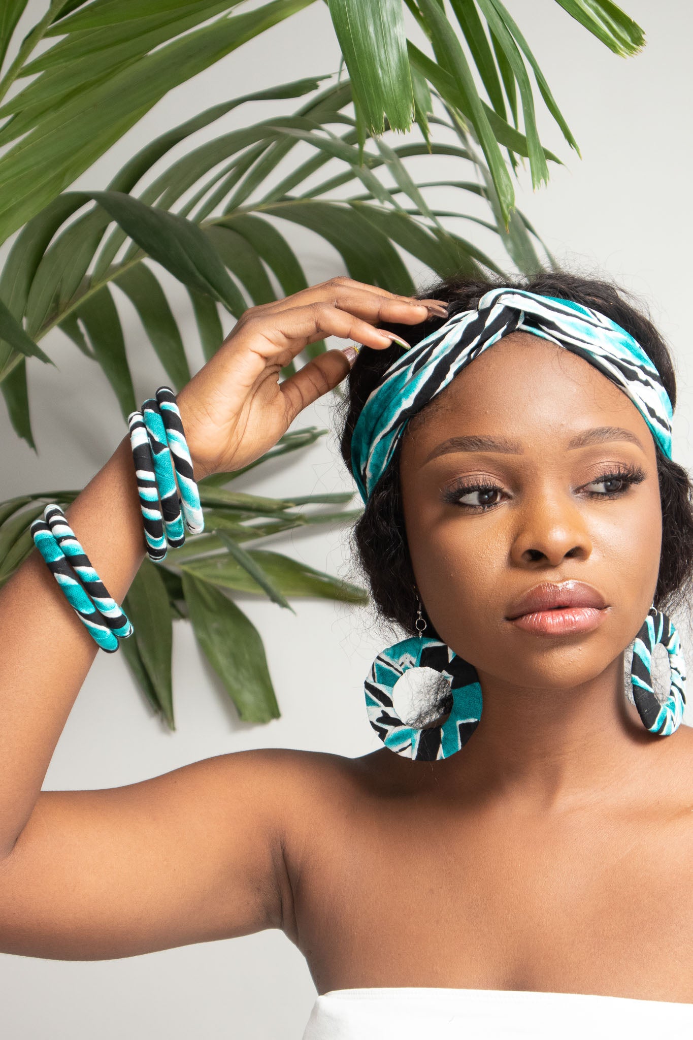 SABAH African Print Ankara Tie and Dye Hoop Earrings