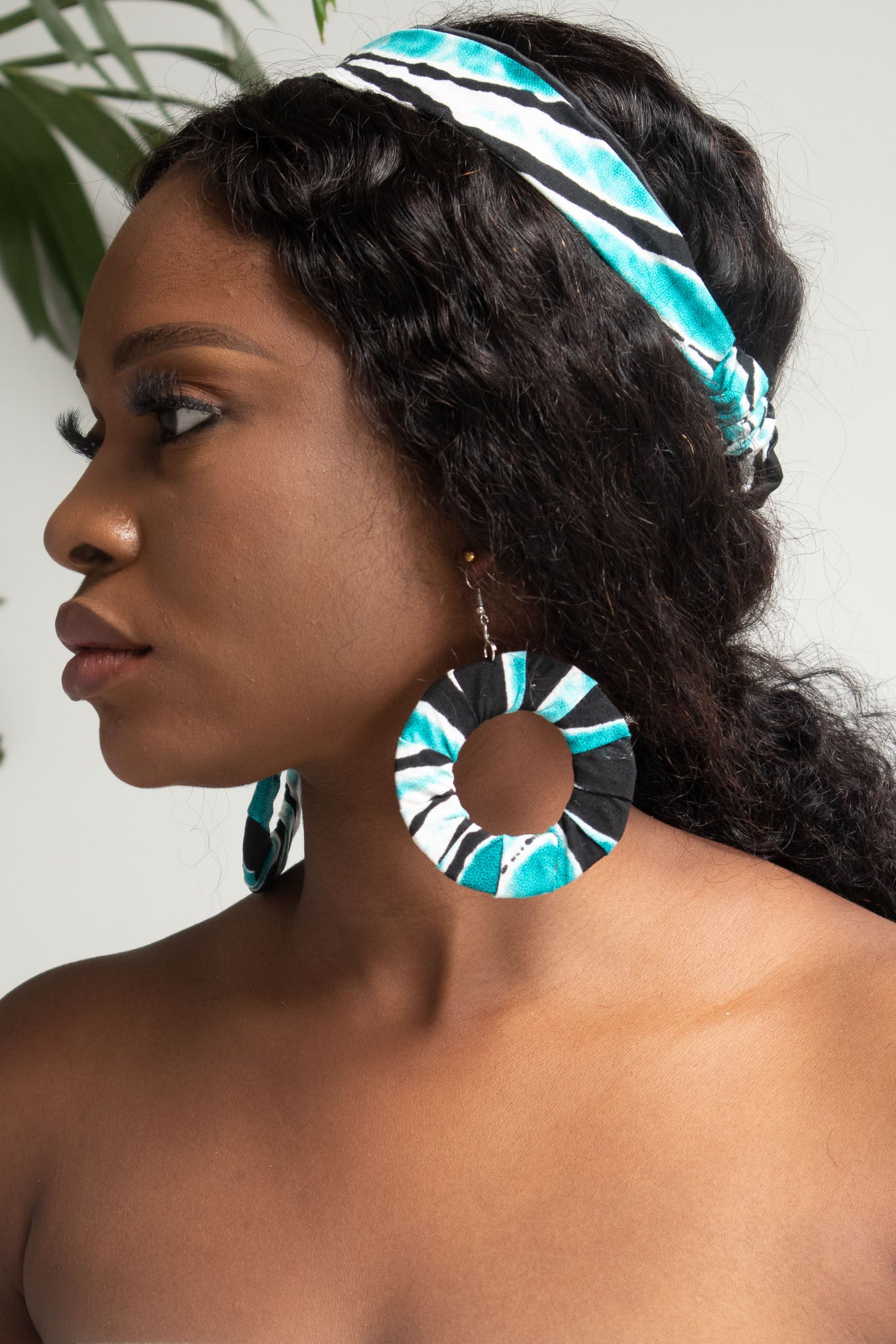 SABAH African Print Ankara Tie and Dye Hoop Earrings