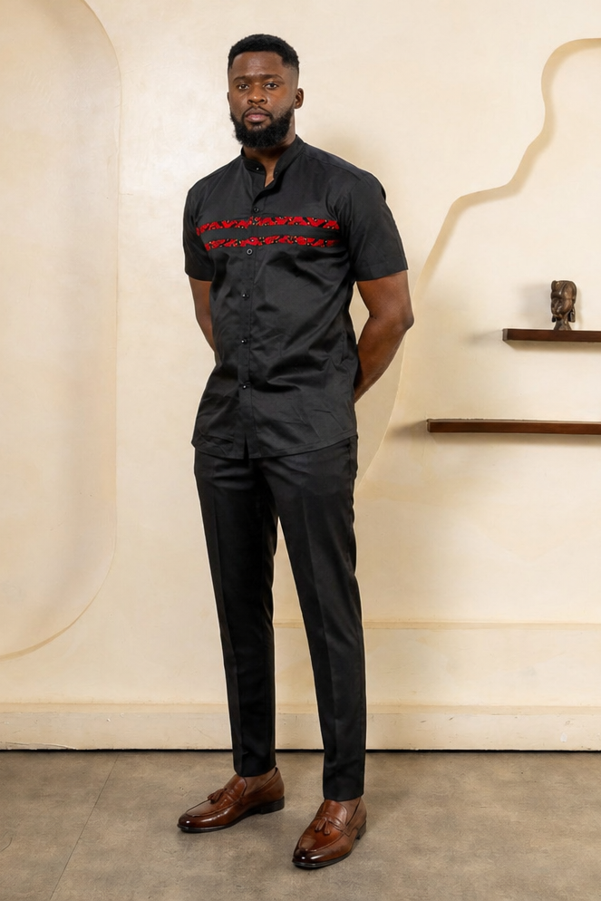 SAWA Short Sleeve Ankara Shirt - Men