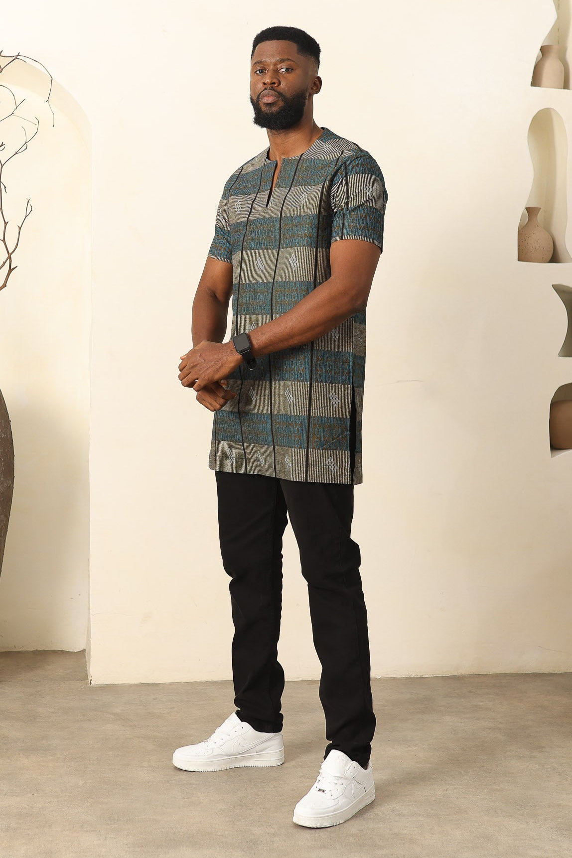 SEFU – Plain Ankara Shirt