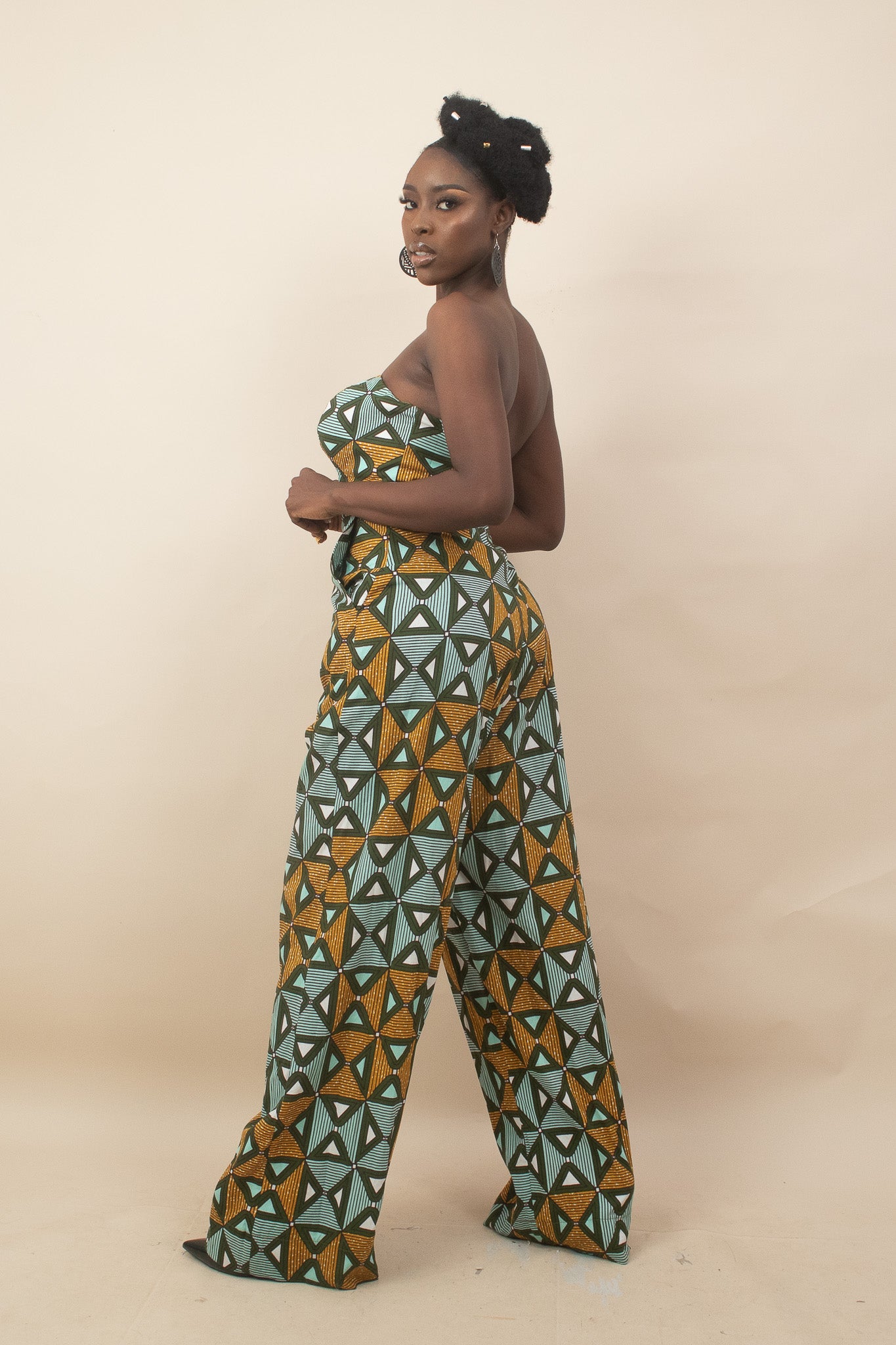 TABIRI African Print Ankara Strapless Jumpsuit