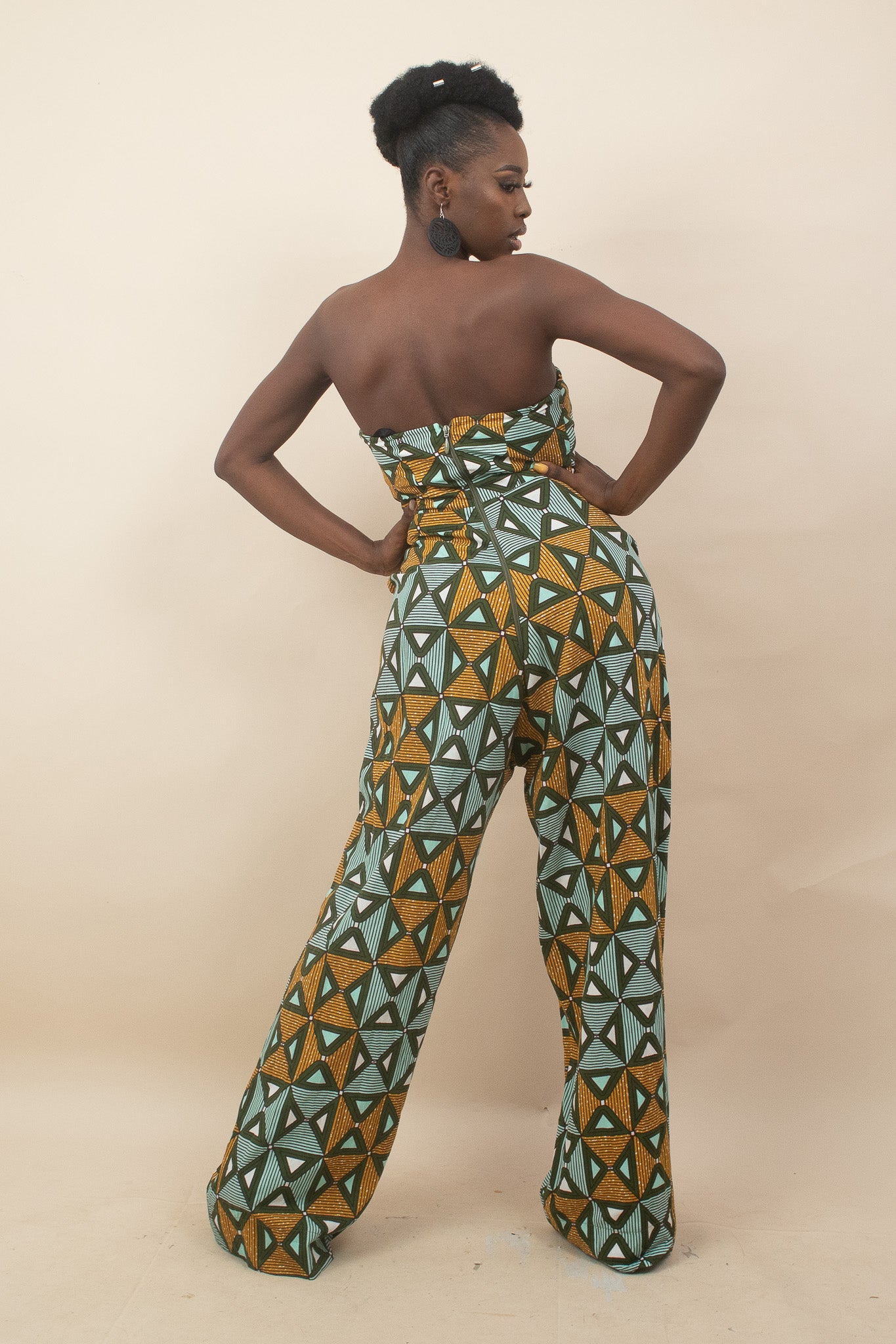 TABIRI African Print Ankara Strapless Jumpsuit