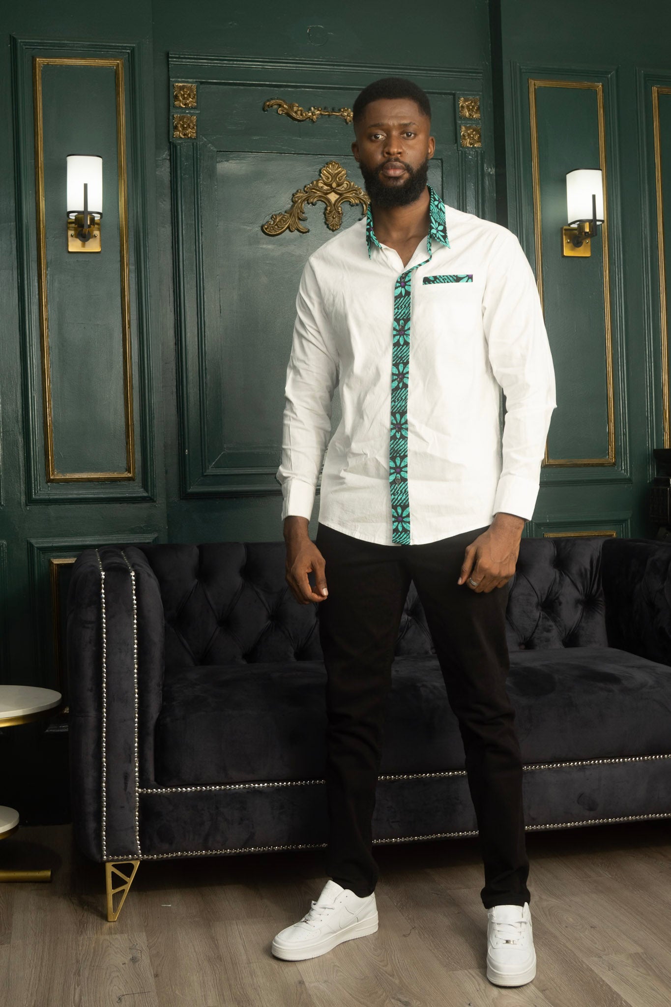 TAJI – Ankara African Print Long Sleeve Shirt