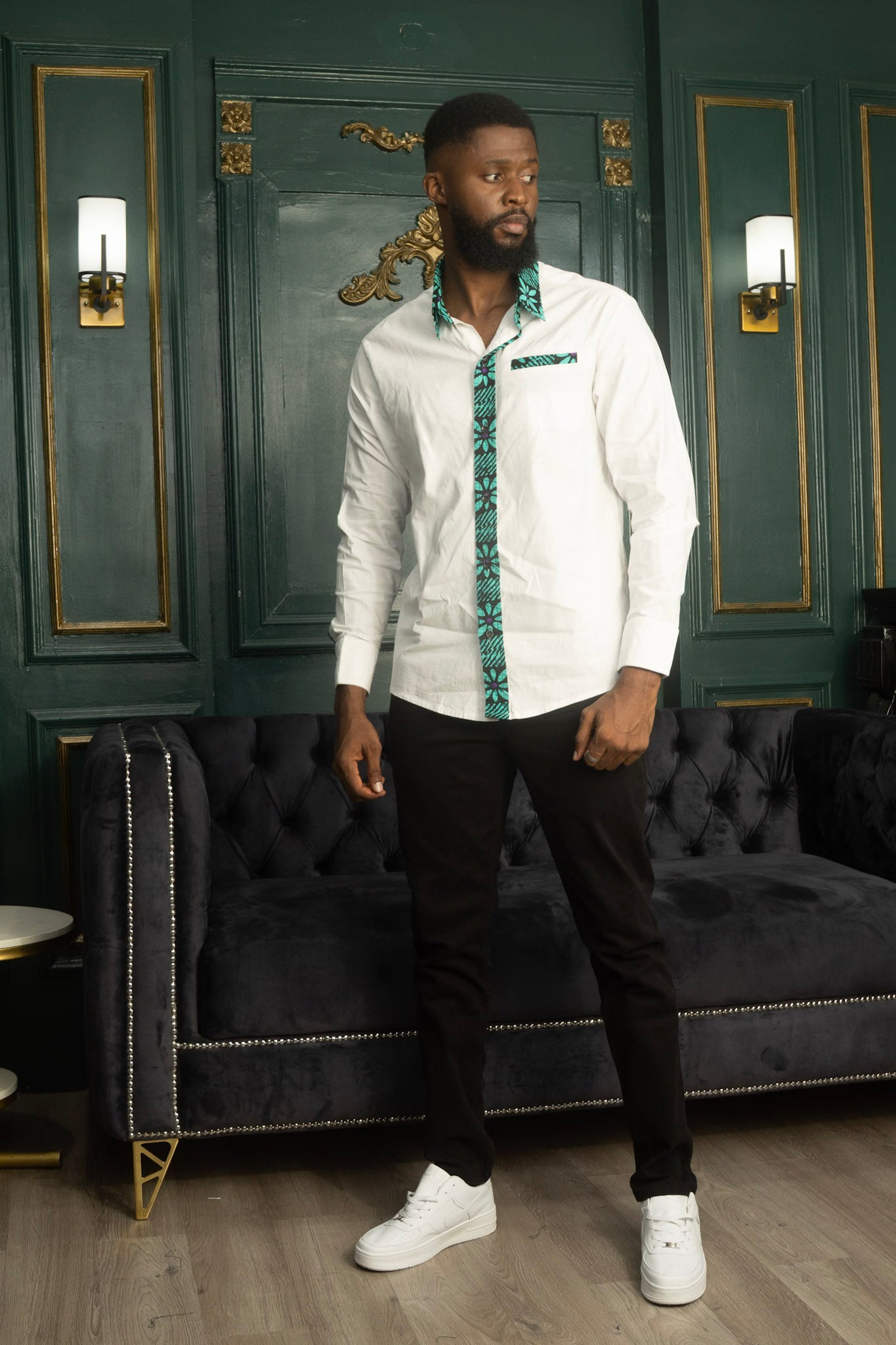 TAJI – Ankara African Print Long Sleeve Shirt