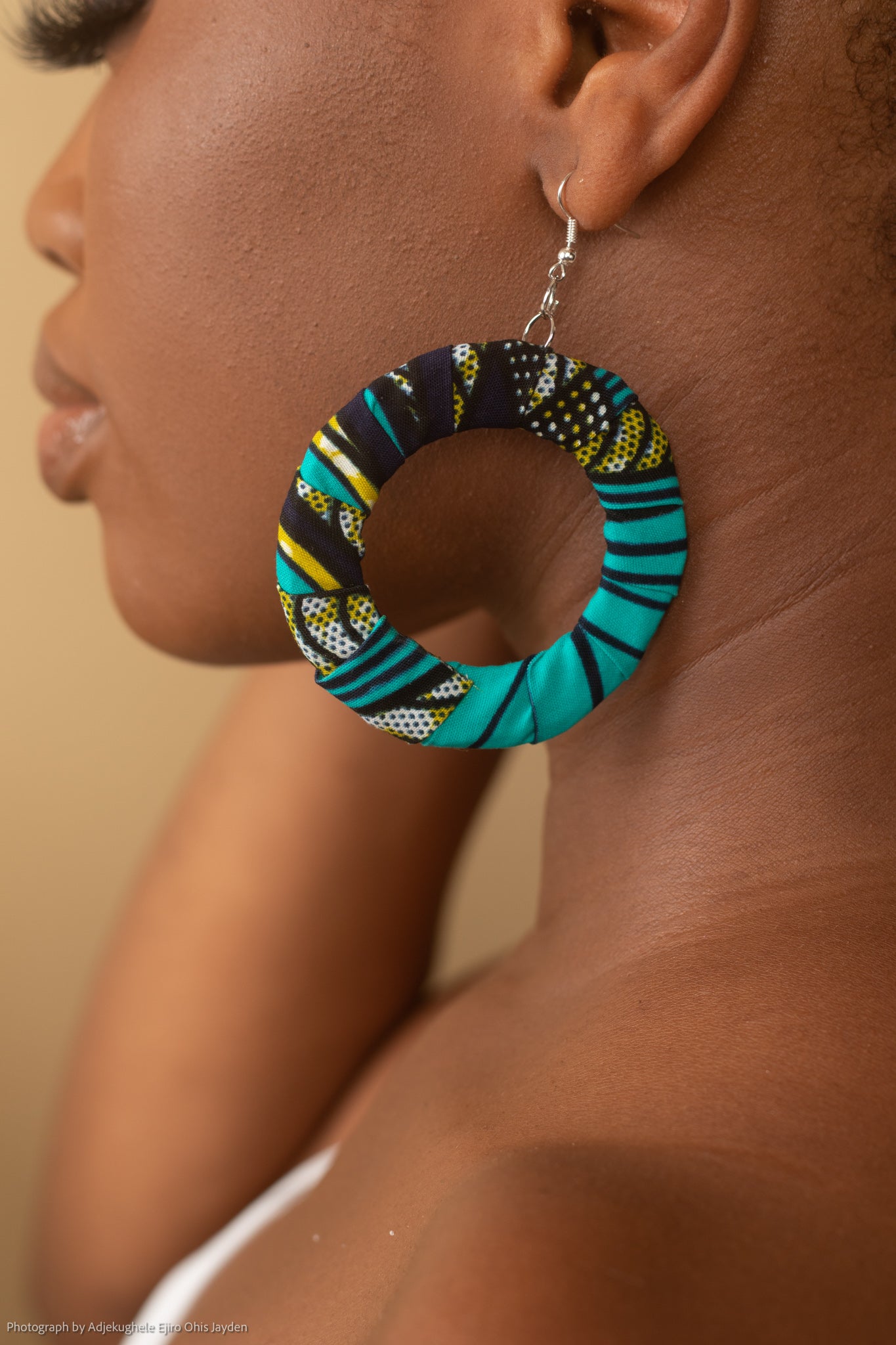 TEMI African Print Hoop Earrings