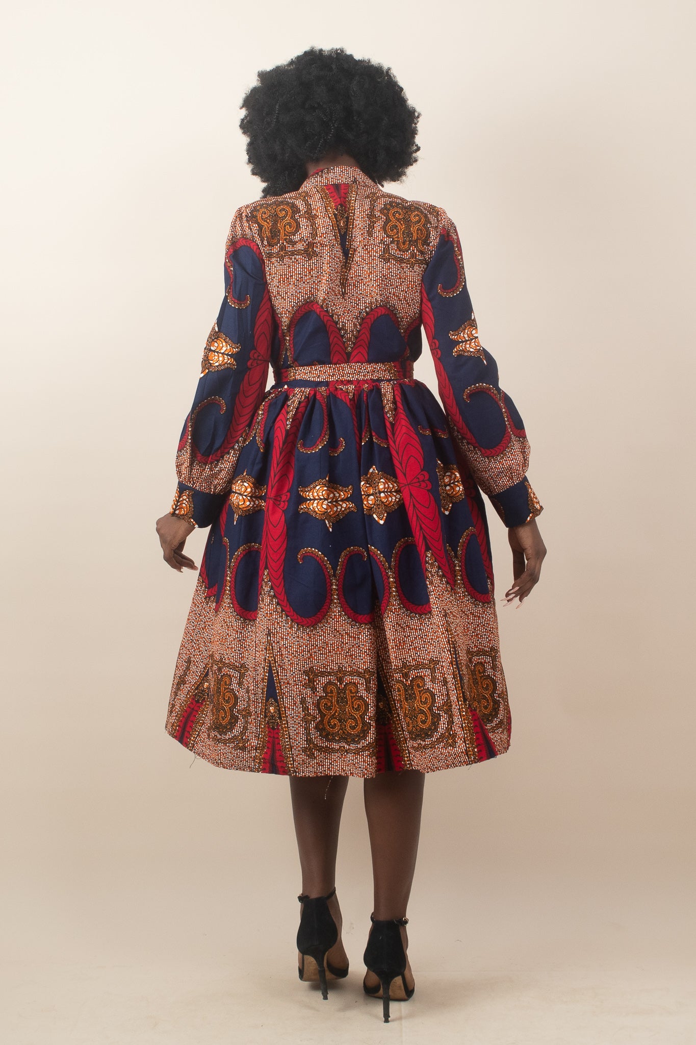 ZARACHI African Print Midi Shirt Dress
