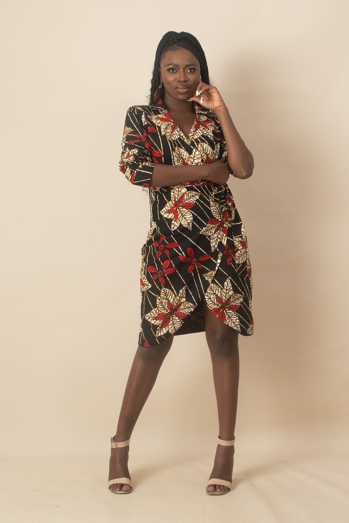 ZENE African Print Ankara Wrap Dress