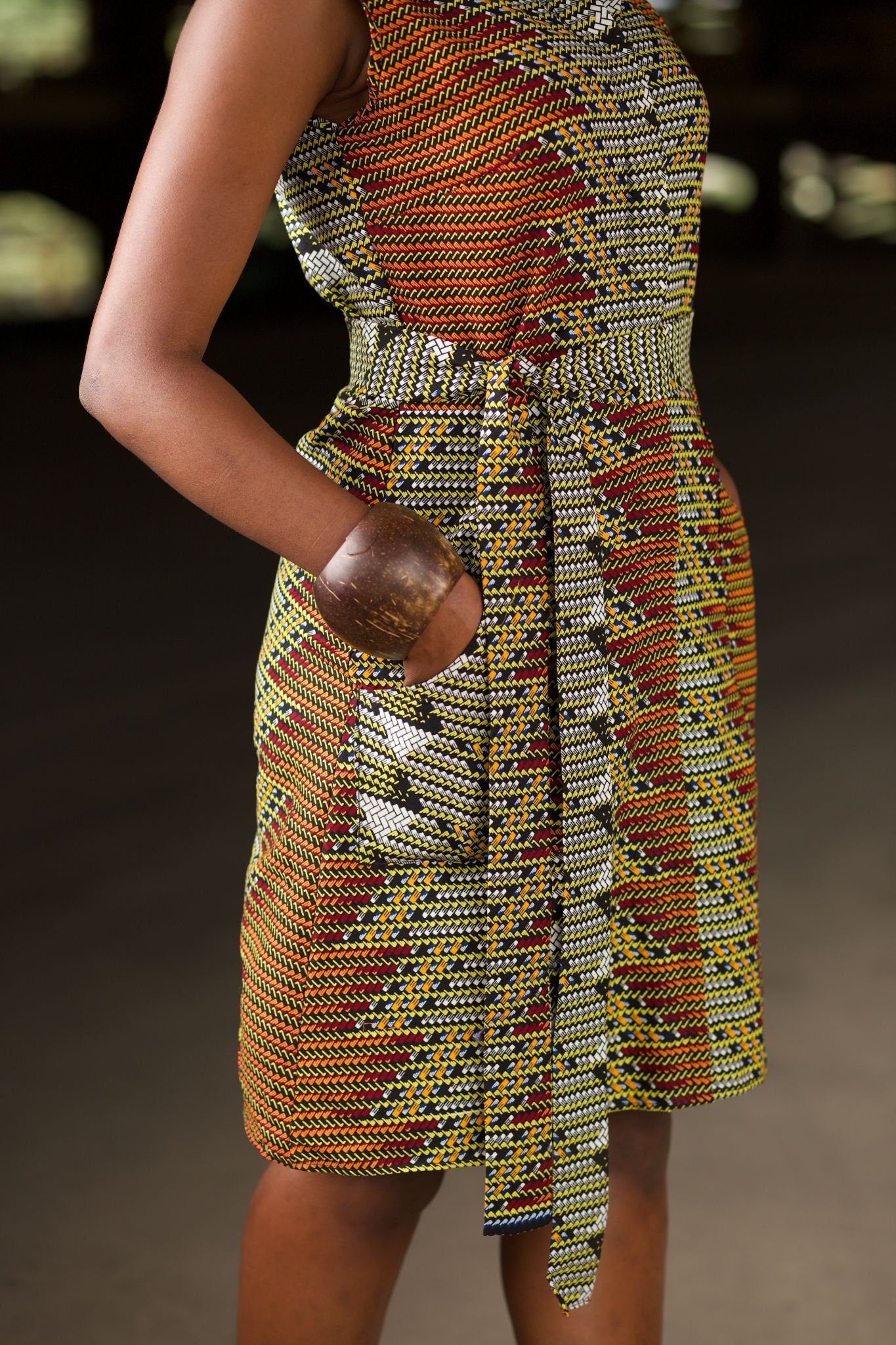 REHEMA Ankara Dress detail — handcrafted in Nigeria by Naborhi