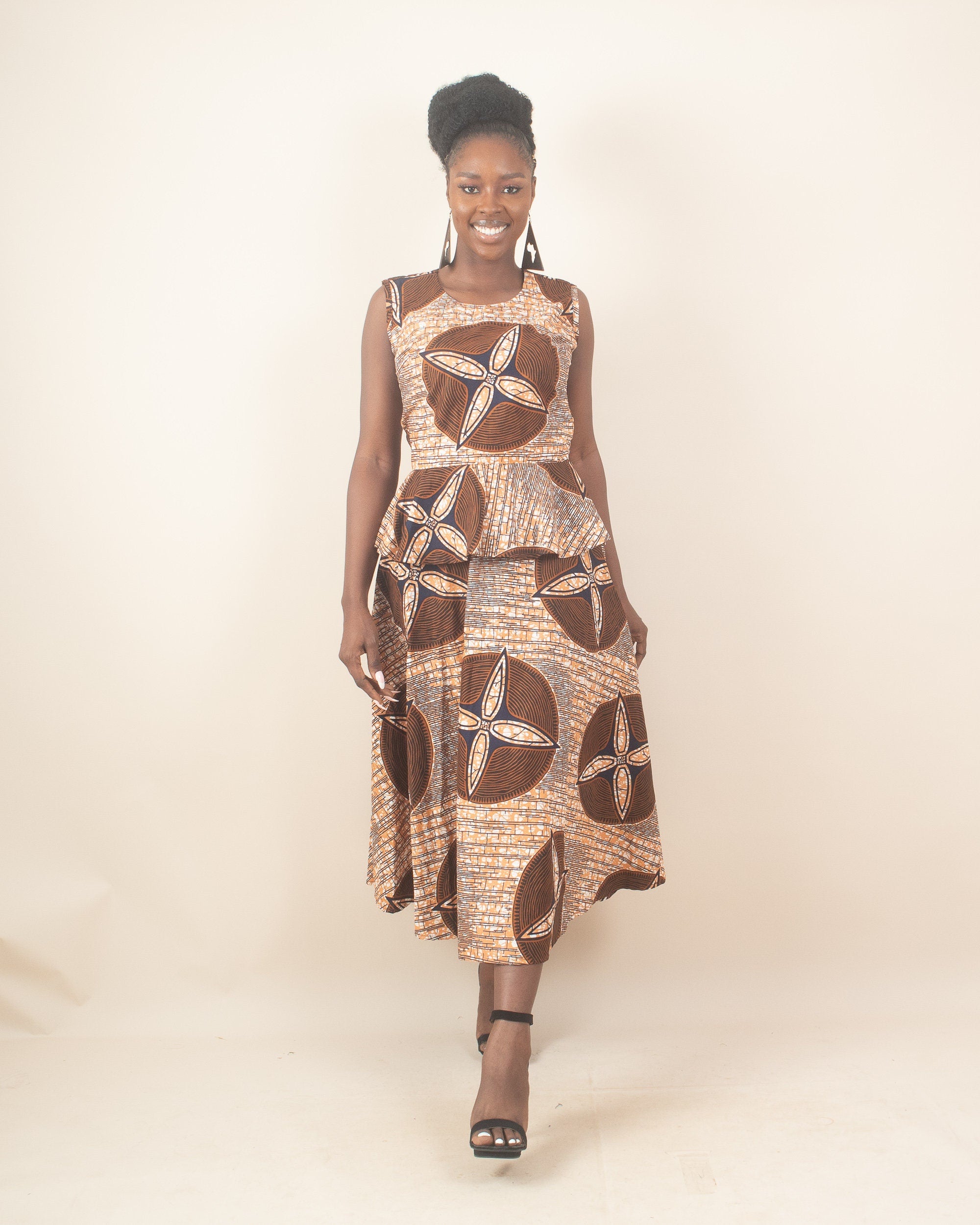 Sample: LASHE Ankara Peplum Top - Women (Size UK 10) — Naborhi African print collection