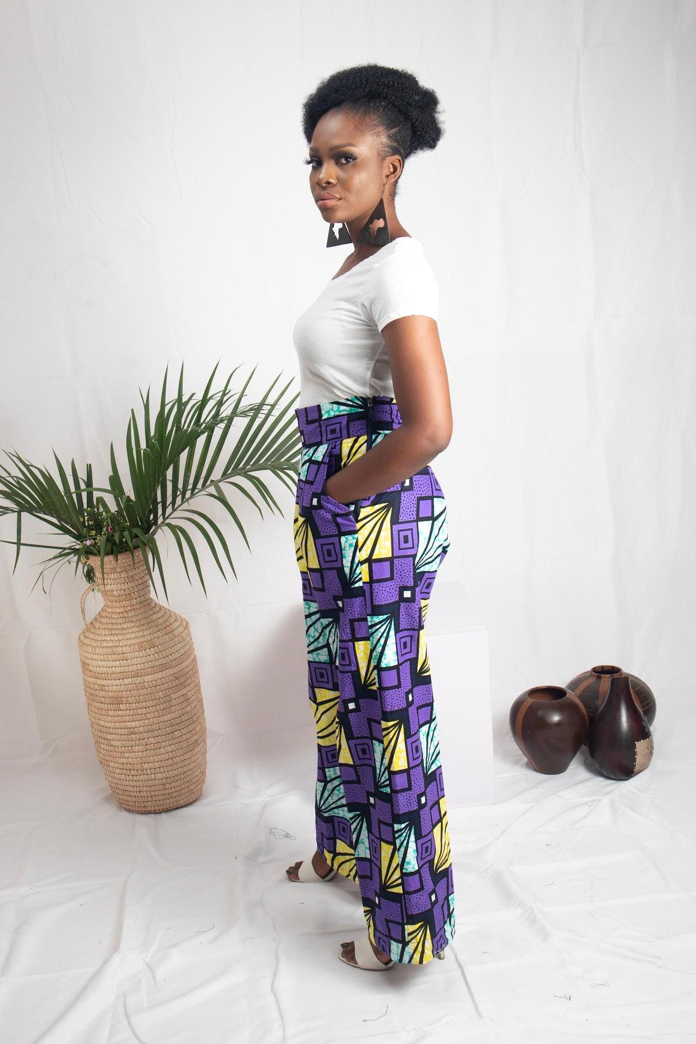 LINDIWE Ankara Palazzo Trousers — African print trouser by Naborhi