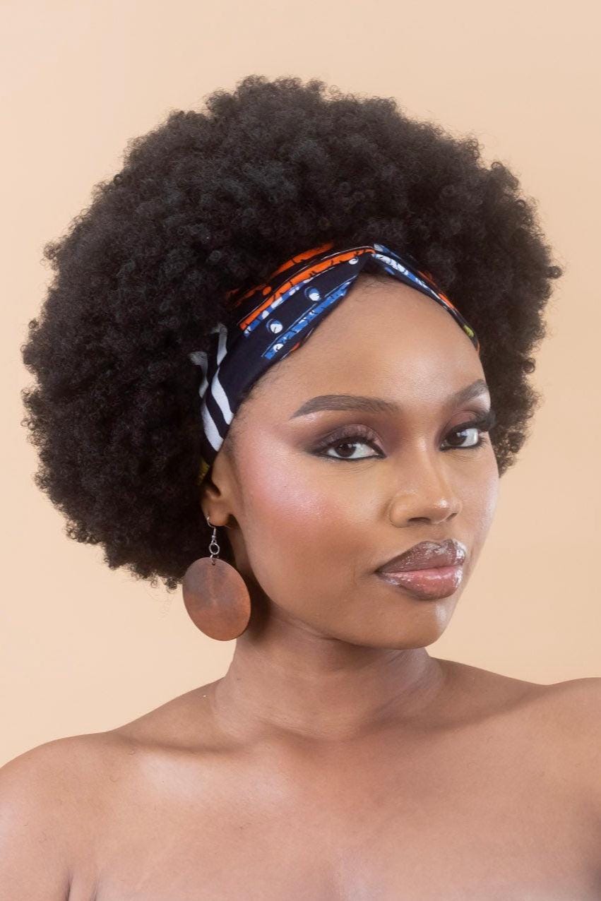 AKINA Ankara Twist Headband detail — handcrafted in Nigeria by Naborhi