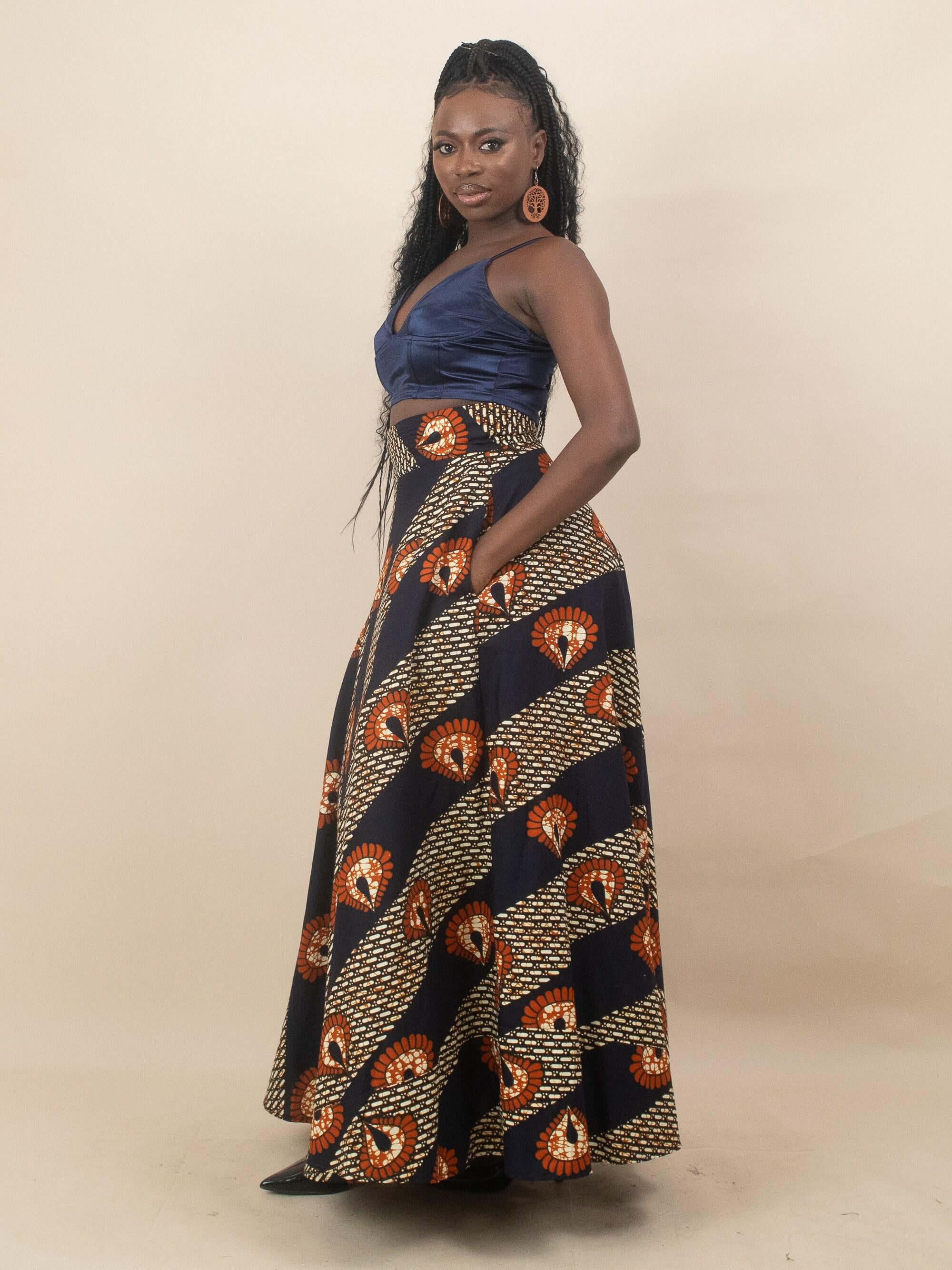 Sample: DARAIMA Ankara Flared Maxi Skirt - Women (Size UK 10) — African print skirt by Naborhi