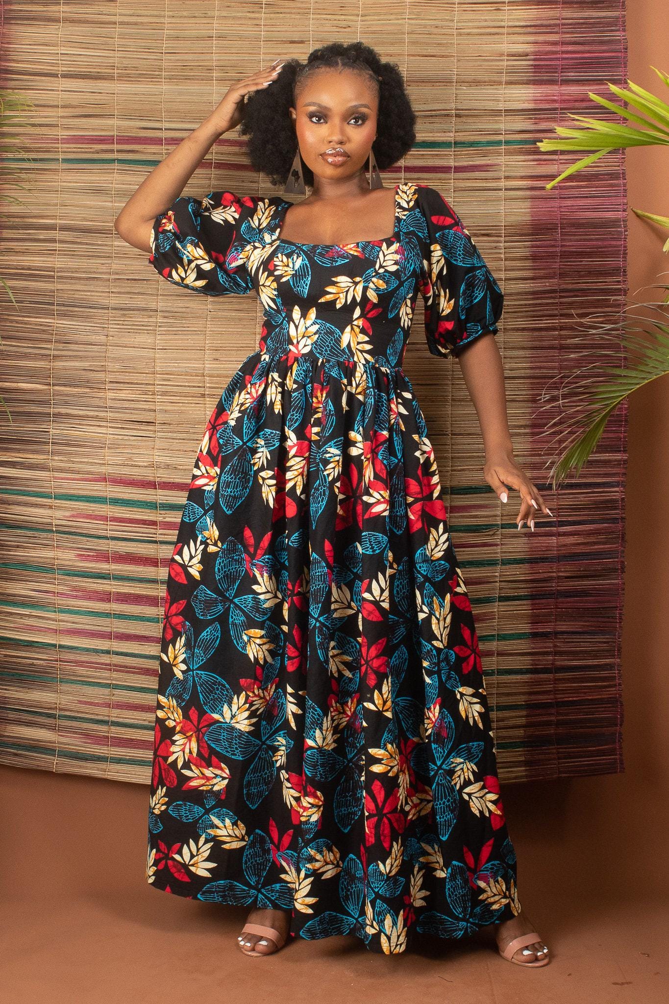 Sample: ESOSA Ankara Maxi Dress - Women (Size UK 10) — women's African print clothing by Naborhi