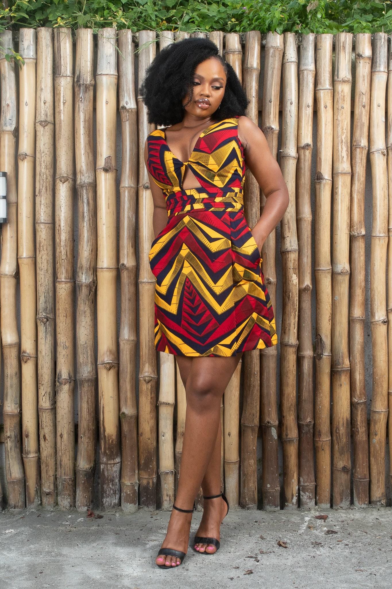 Sample: NKEM Ankara Mini Wrap Dress - Women (Size UK 10) — African print dress by Naborhi