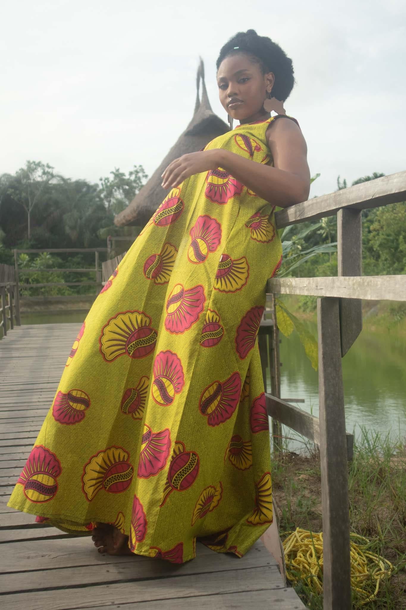 Sample: SALIHA Ankara Maxi Dress - Women (Size UK 10) — made to order African print dress | Naborhi