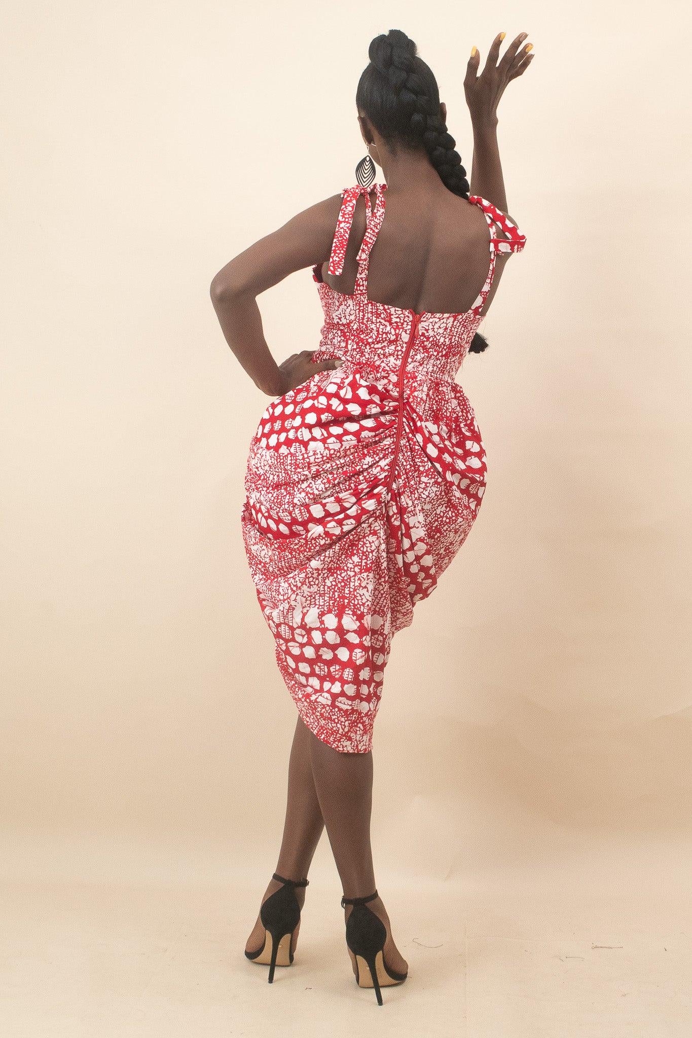 KYAWO Ankara Corset Midi Dress — women's African print clothing by Naborhi