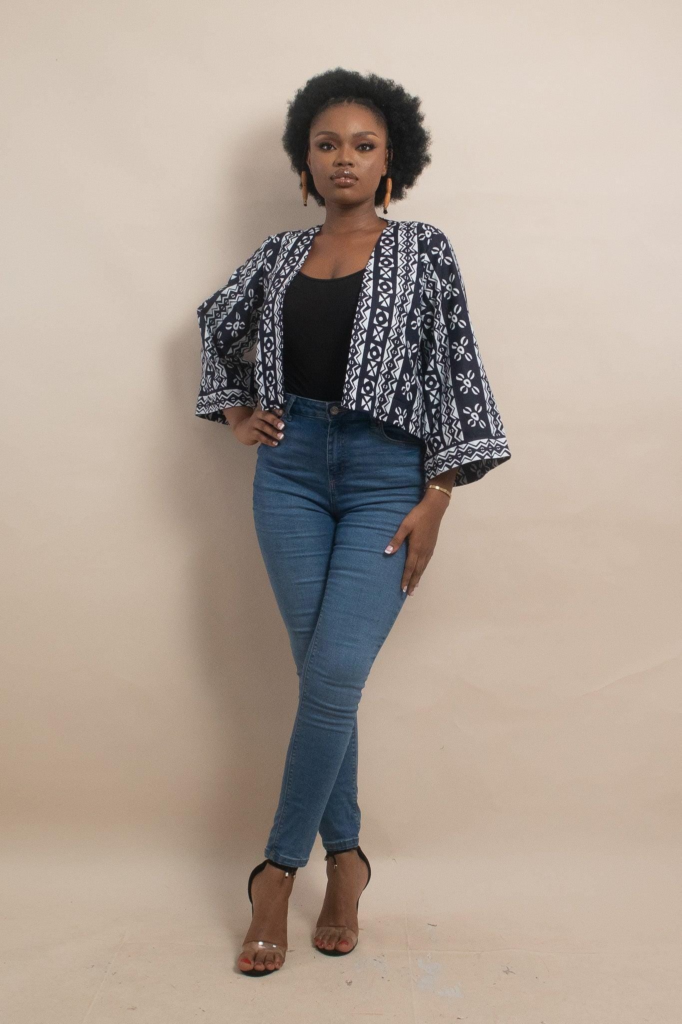 TIMIERE Ankara Cropped Kimono — women's African print clothing by Naborhi